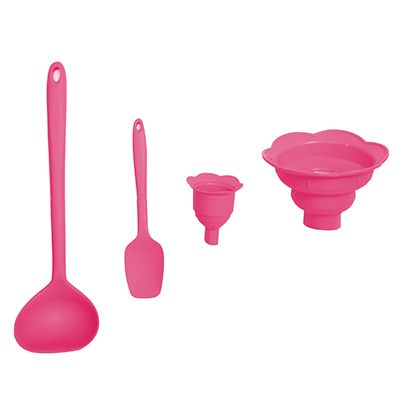 KOCHBLUME® 2 Trichter Schöpfkelle L & Junior-Schaber Silikon, 4tlg.