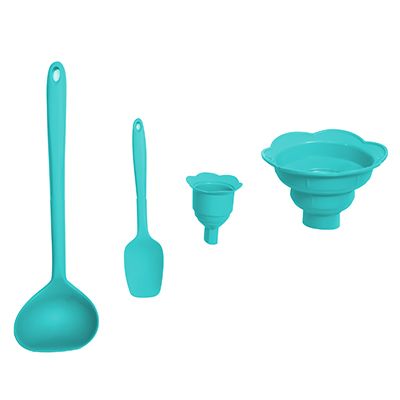 KOCHBLUME® 2 Trichter Schöpfkelle L & Junior-Schaber Silikon, 4tlg.