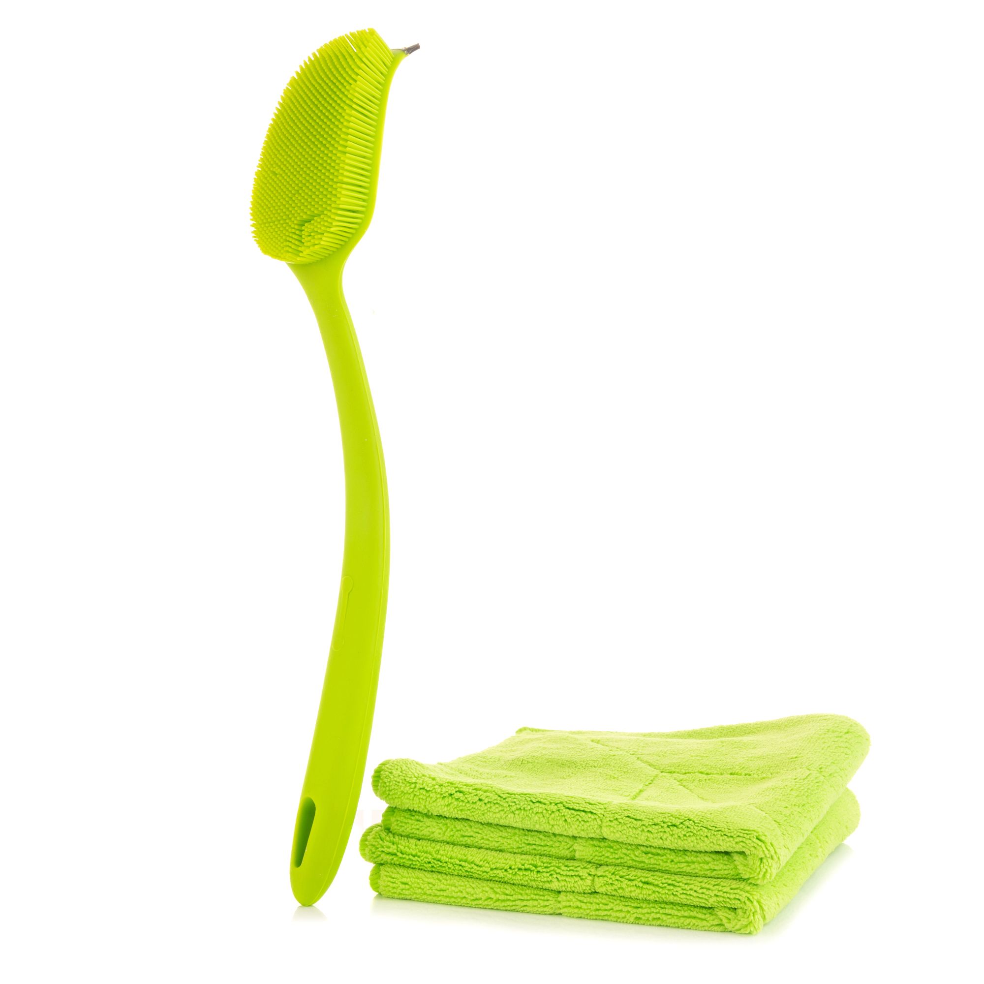 KOCHBLUME® Reinigungsset 2x Microfaser - Geschirrtuch M Universalbürste 2.0