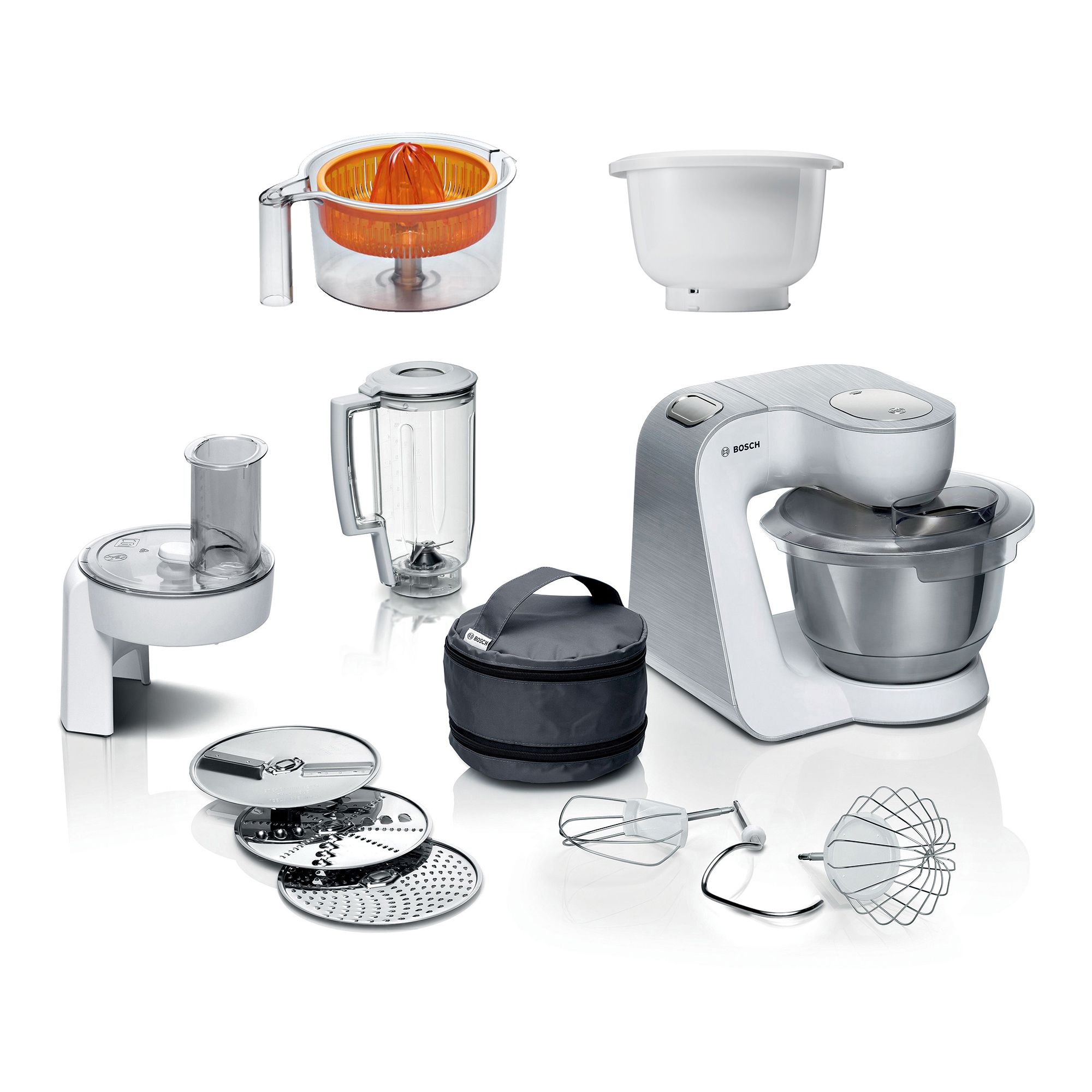 BOSCH Serie 4, MUM5 Bundle Küchenmaschine inkl. Rührschüssel & Zitruspresse 3,9L Volumen