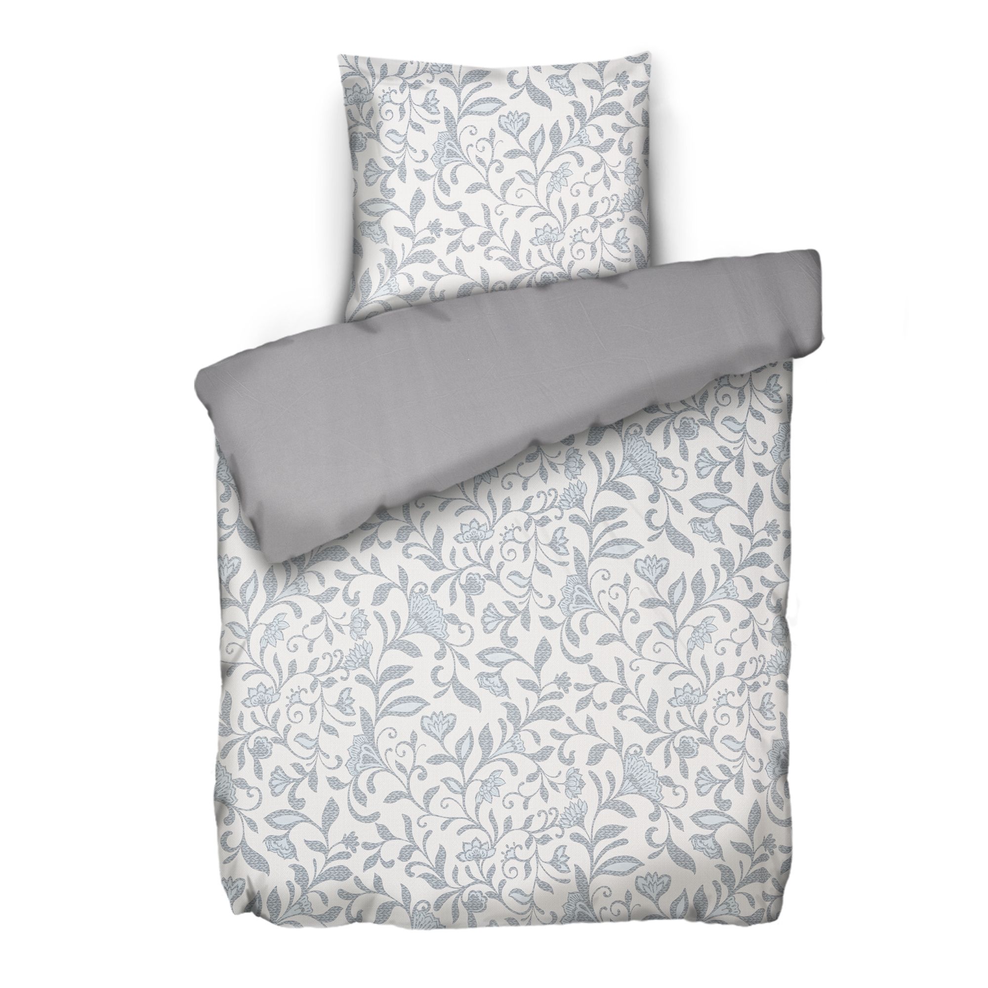 JERYMOOD Wendebettwäsche florale Ranken Mikrofaser Jersey Kissenauswahl, 2tlg..