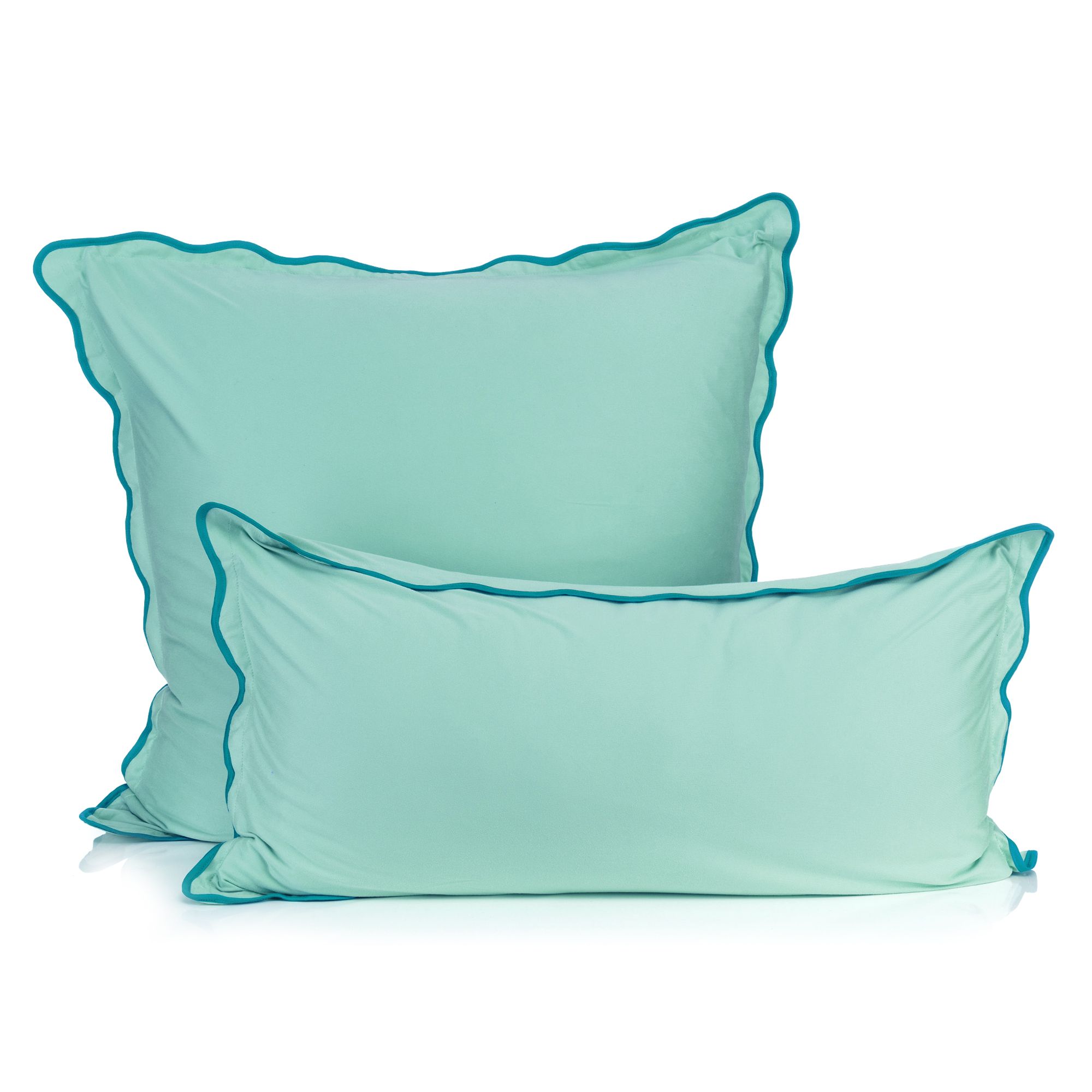 JERYMOOD extra soft 2 Kissenbezüge verspielter Stehsaum Mikrofaser Jersey ca. 40x80cm & 80x80cm