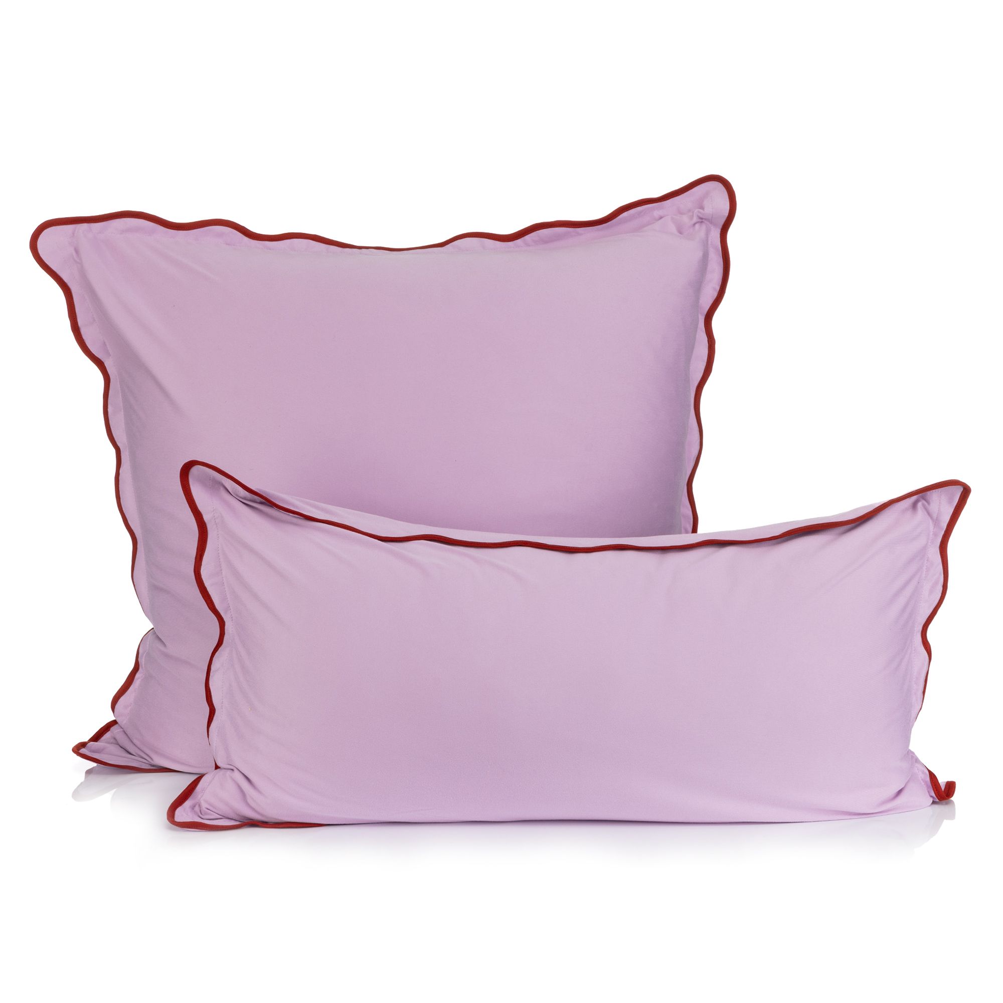 JERYMOOD extra soft 2 Kissenbezüge verspielter Stehsaum Mikrofaser Jersey ca. 40x80cm & 80x80cm