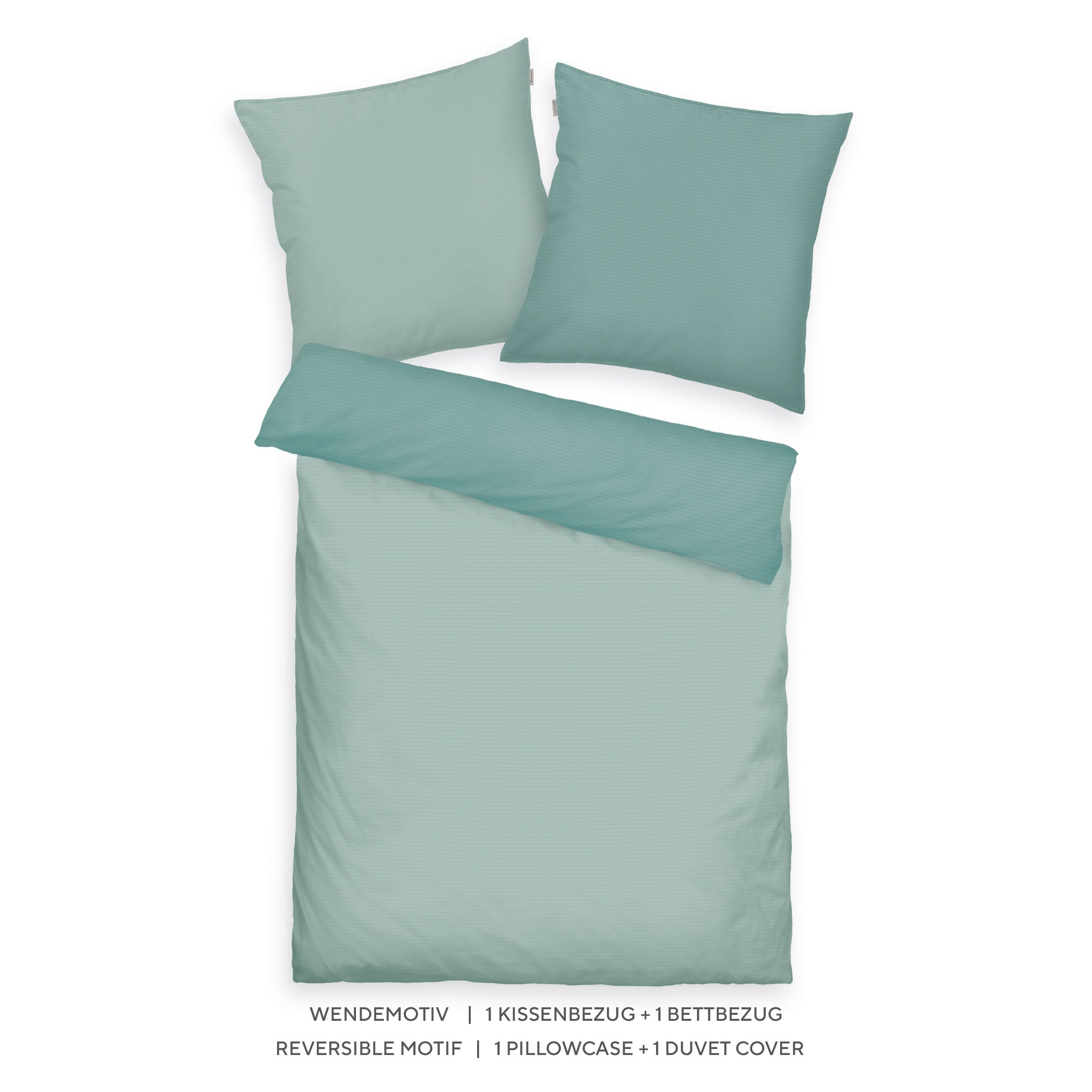 TOM TAILOR Wendebettwäsche uni Stehsaum Baumwoll Satin Einzelbett