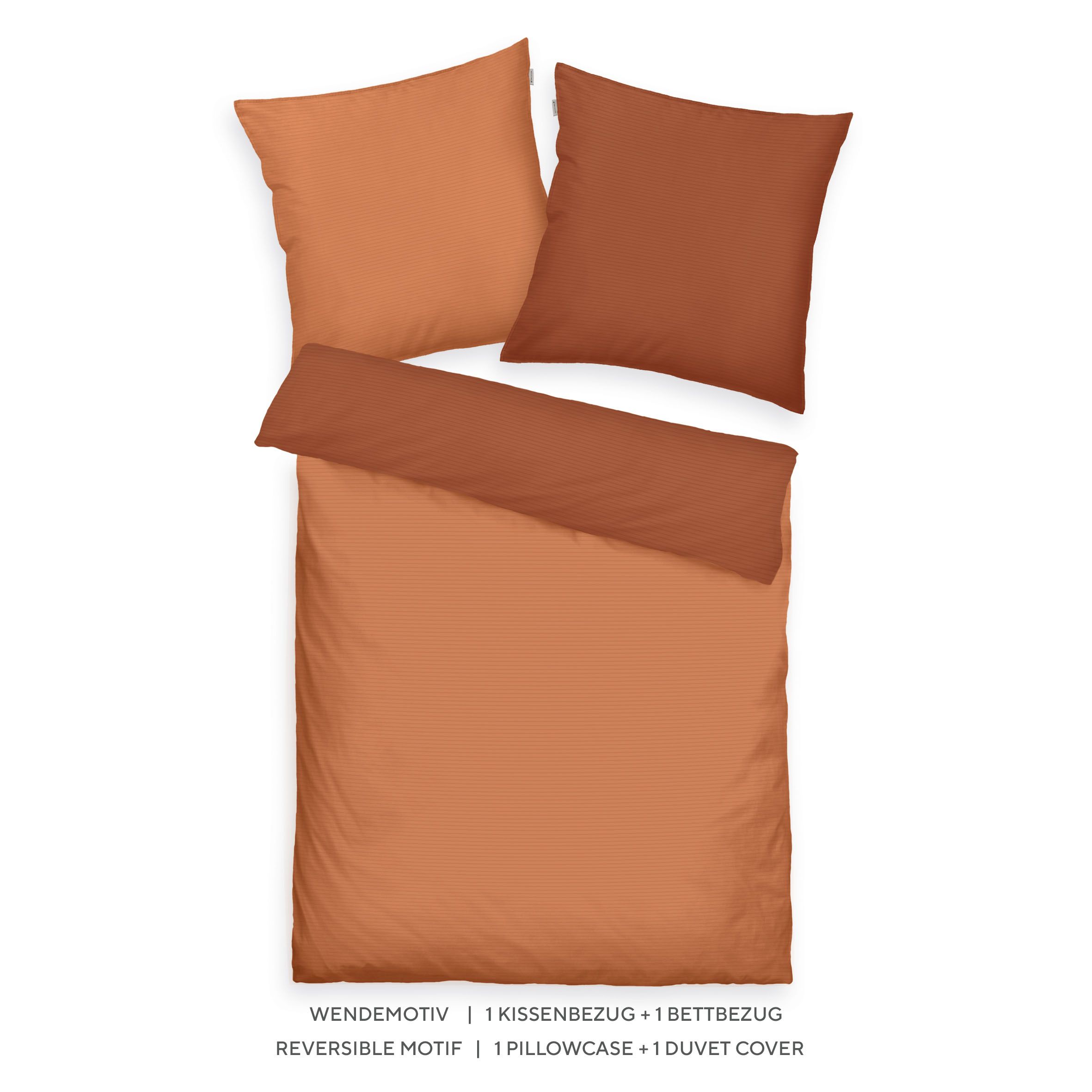 TOM TAILOR Wendebettwäsche uni Stehsaum Baumwoll Satin Einzelbett