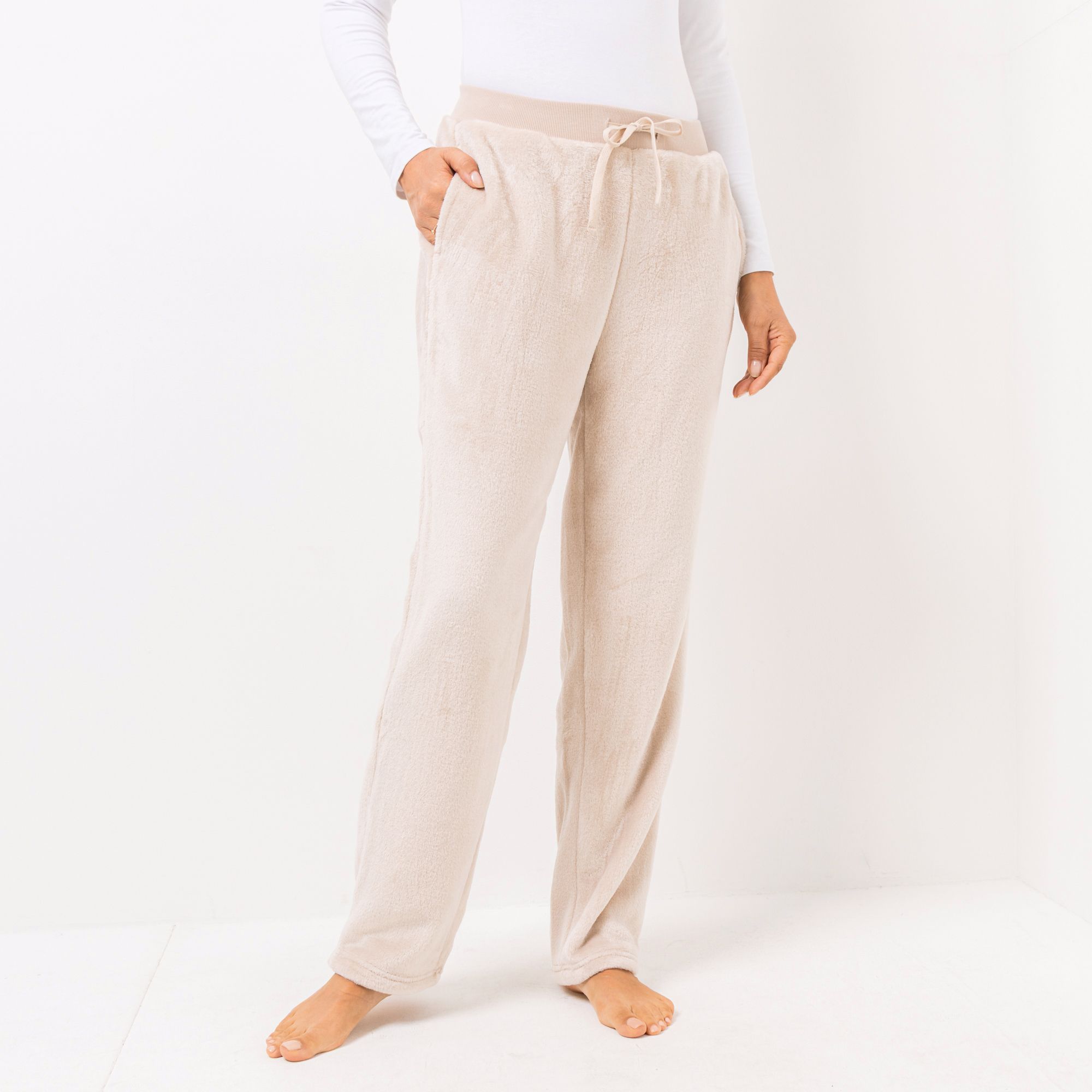 MONT CHALET Damen-Hose uni Mikrofaser Chinchilla Taschen
