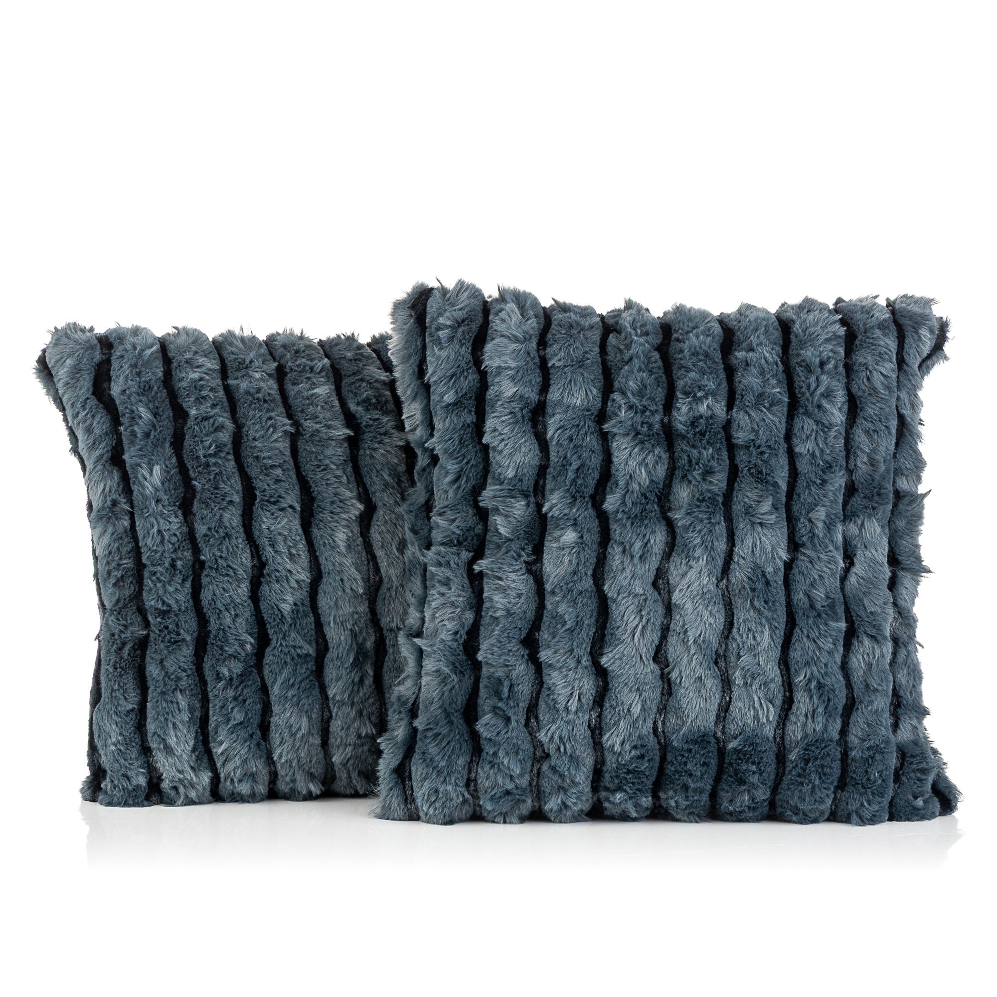 MONT CHALET 2 Kissenhüllen Jacquard-Streifen Mikrofaser Chinchilla waschbar