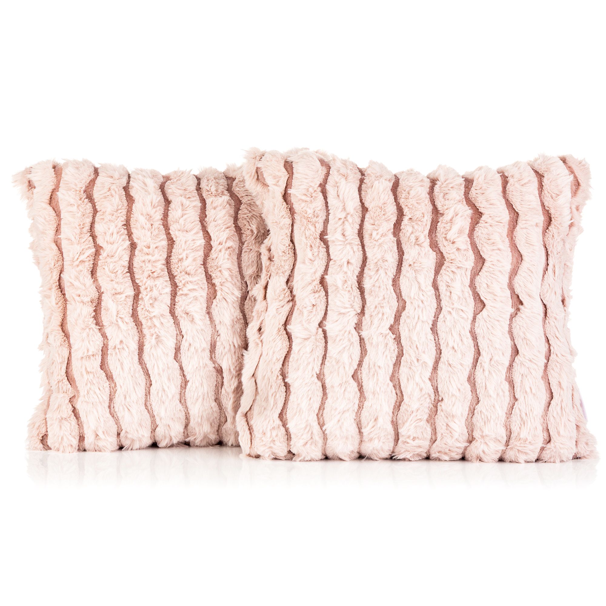 MONT CHALET 2 Kissenhüllen Jacquard-Streifen Mikrofaser Chinchilla waschbar