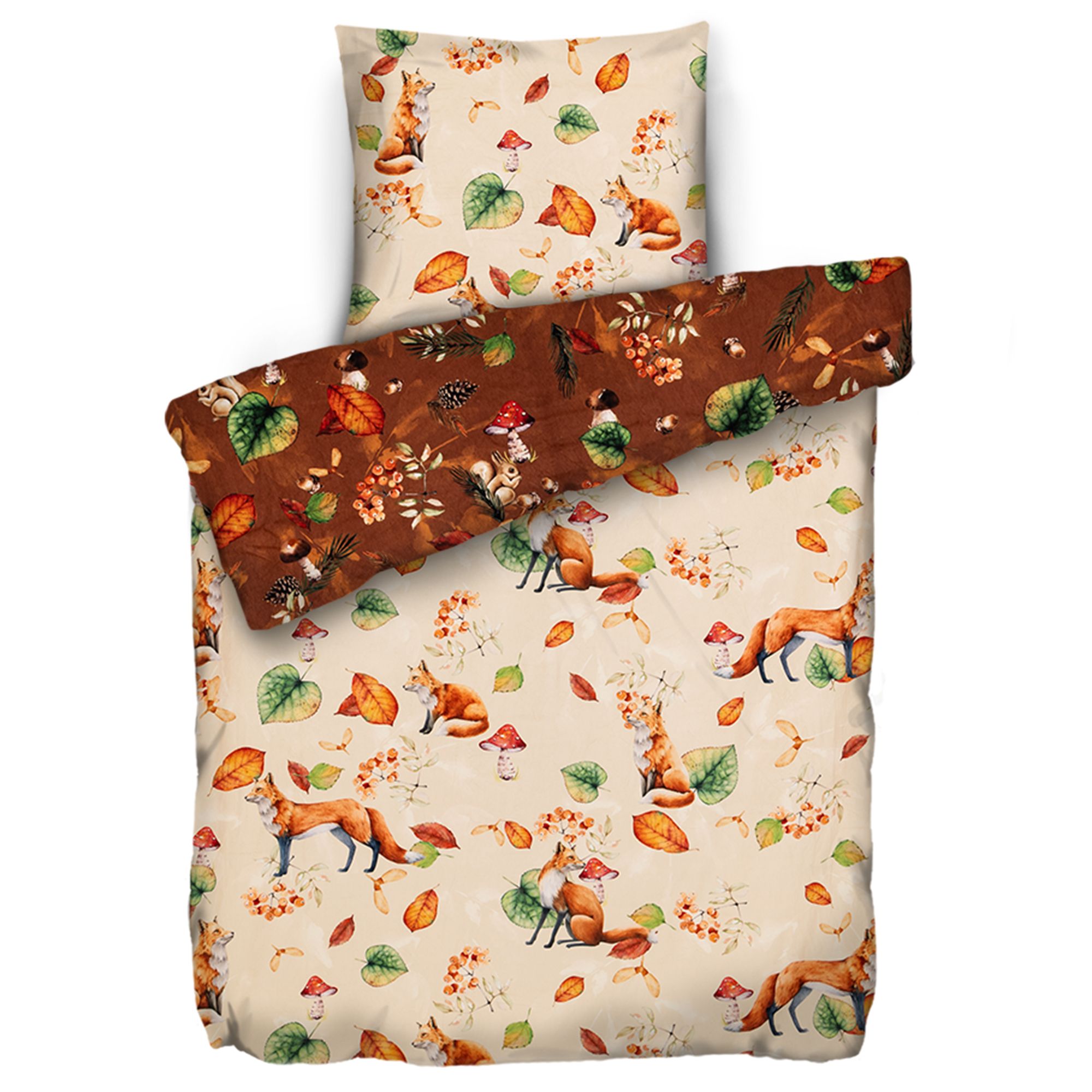 NICKYMOOD Wendebettwäsche herbstliches Motiv Mikrofaser Nicky Einzelbett, 2tlg.