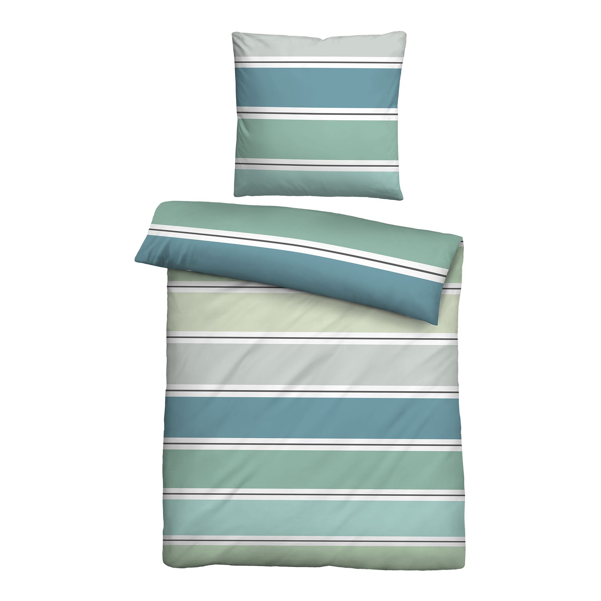 biberna® Bettwäsche Querbalken Baumwoll Seersucker Einzelbett, 2tlg.