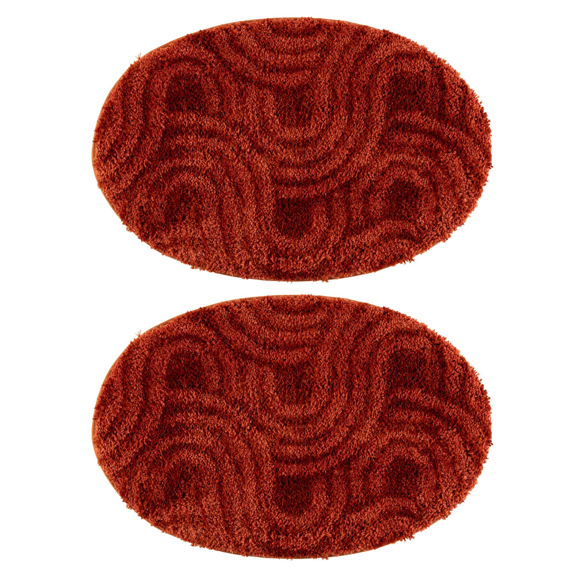 CASA FONDO 2 ovale Fußmatten 2-farbig Mikrofaser waschbar, Ø 45x65cm