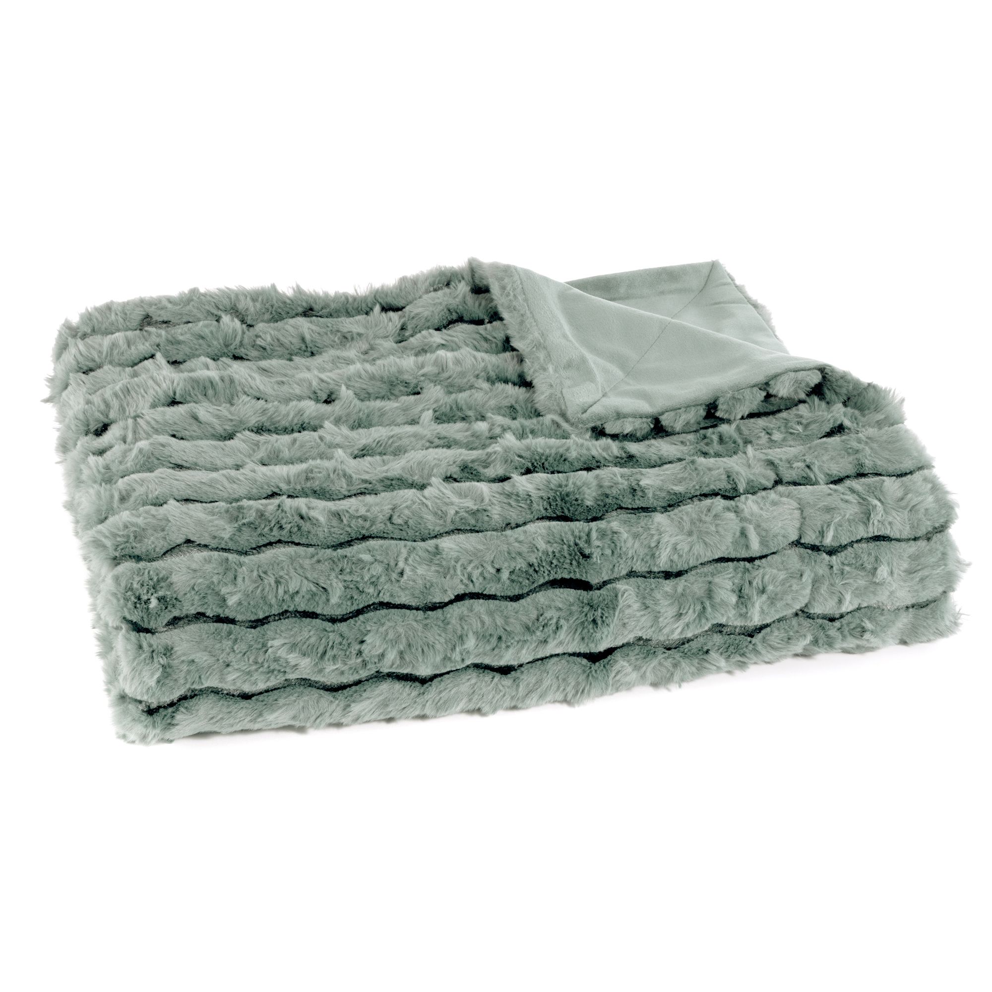 MONT CHALET Fellplaid Jacquard-Streifen Mikrofaser-Fellimitat waschbar, 150x200cm