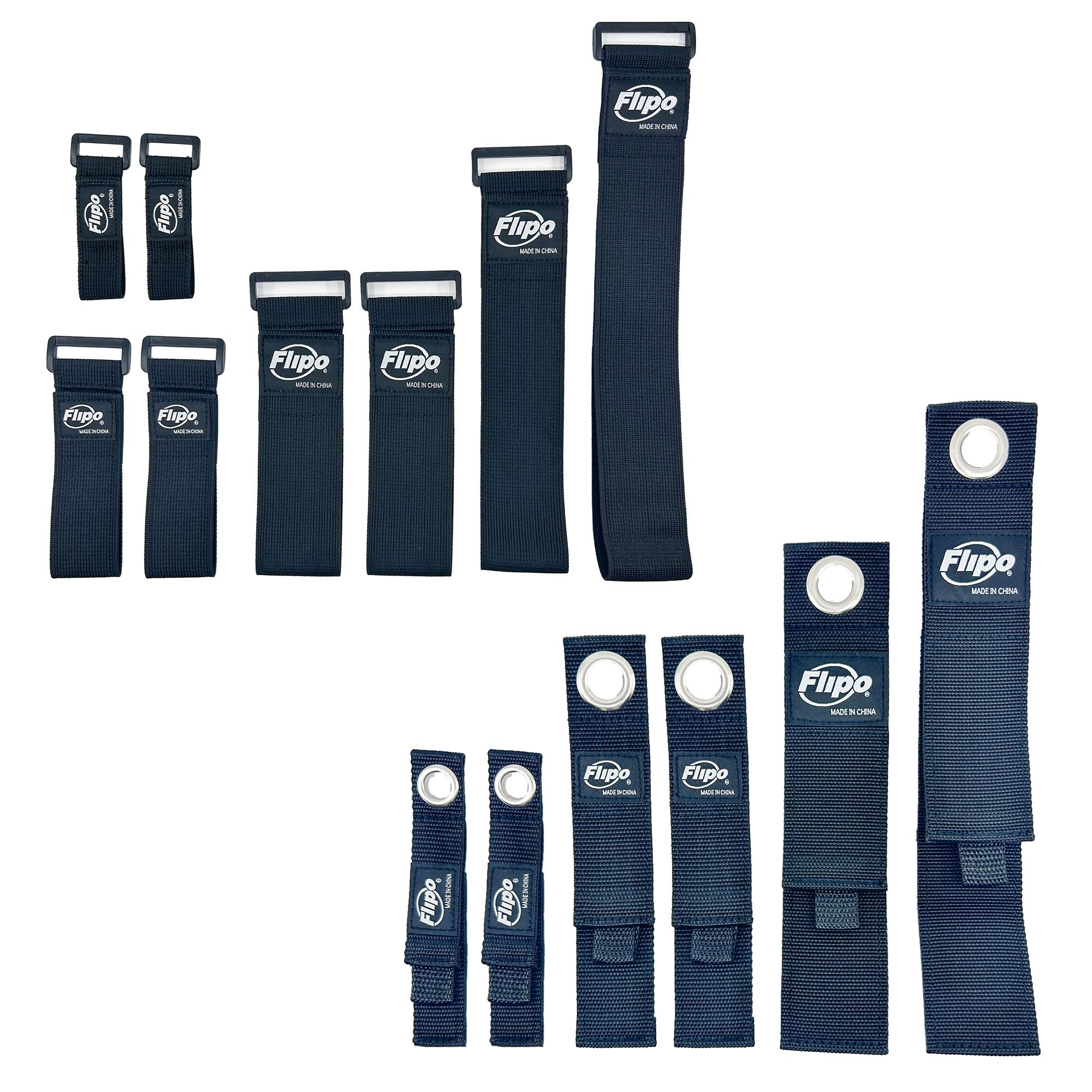 FLIPO® Strapazierfähige Aufbewahrungsgurte verschiedene Größen 14tlg.