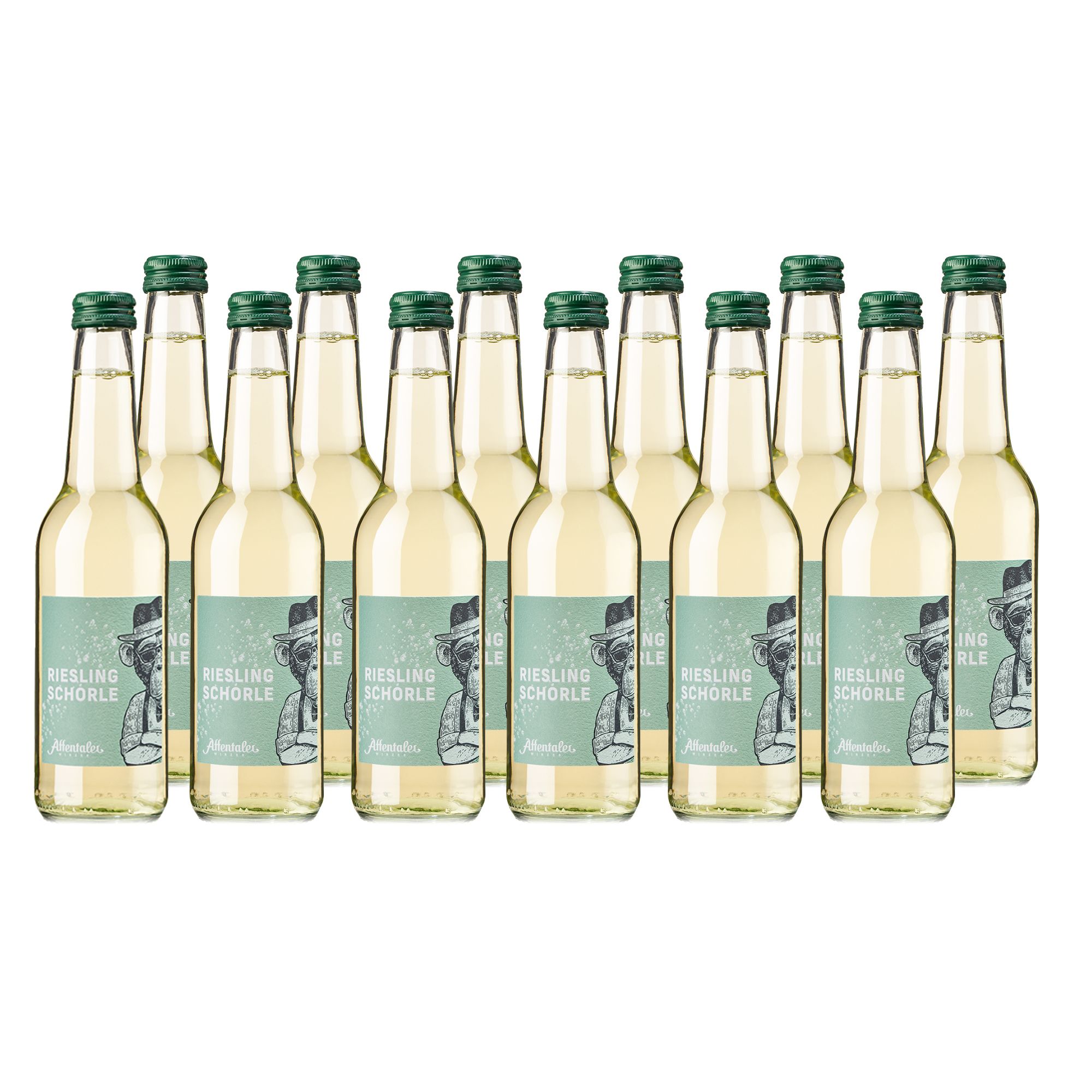 AFFENTALER WEIN Riesling Schorle Mischgetränk mit Alkohol spritzig & sprudelnd, 12x 033l