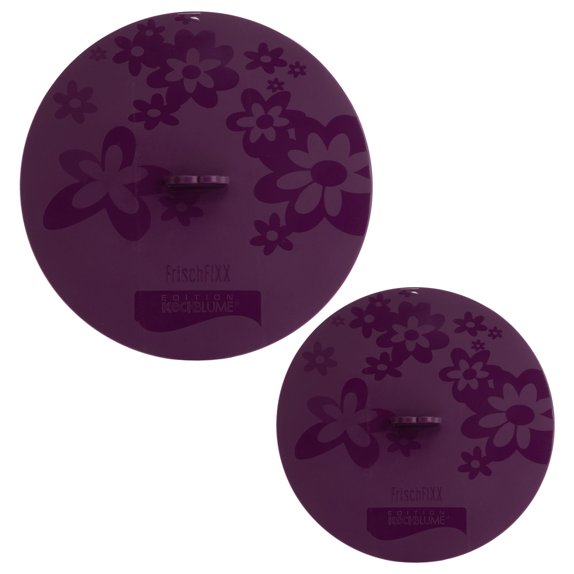 KOCHBLUME® 2 Frischhaltedeckel FrischFIXX Silikon Ø 22cm & 25cm