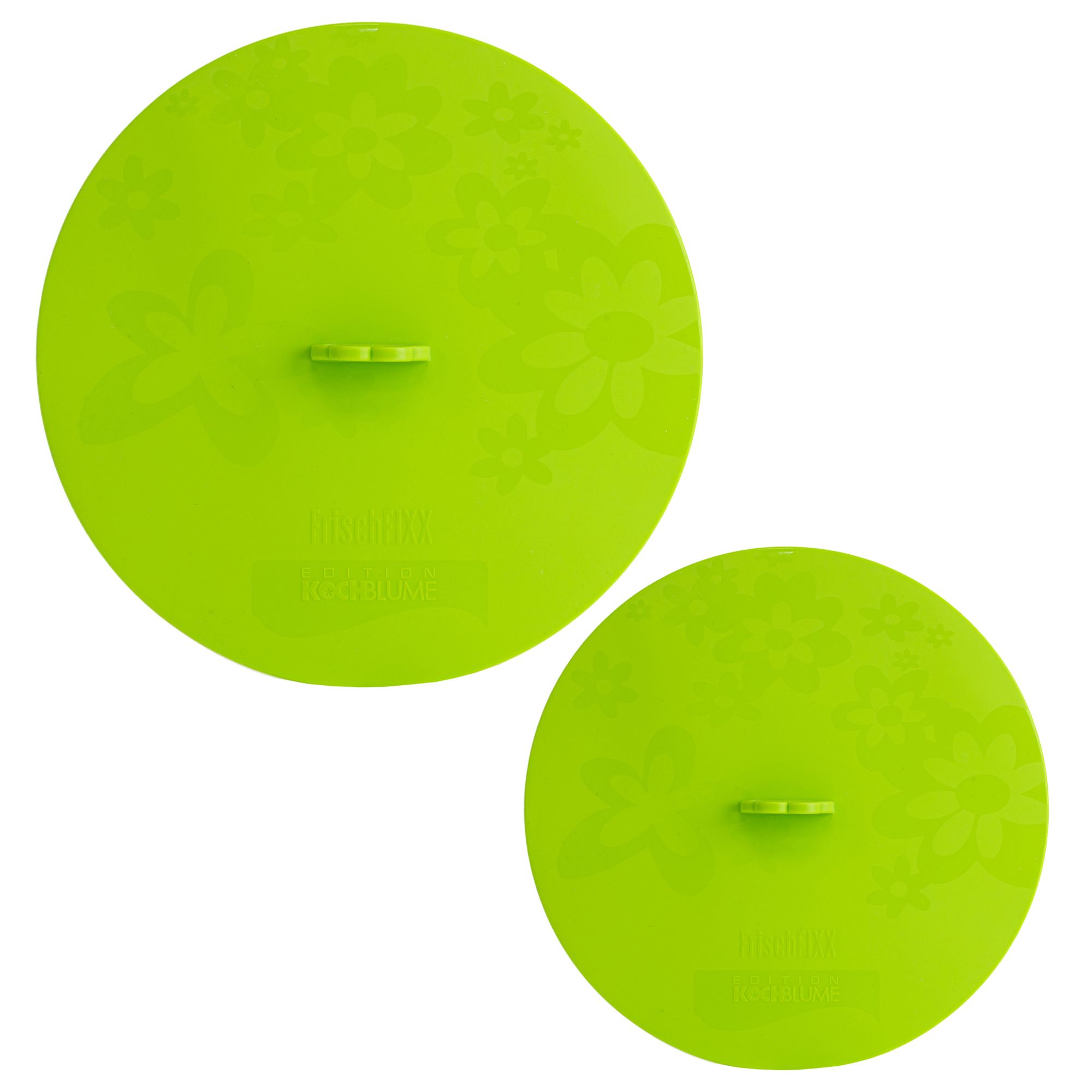 KOCHBLUME® 2 Frischhaltedeckel FrischFIXX Silikon Ø 22cm & 25cm