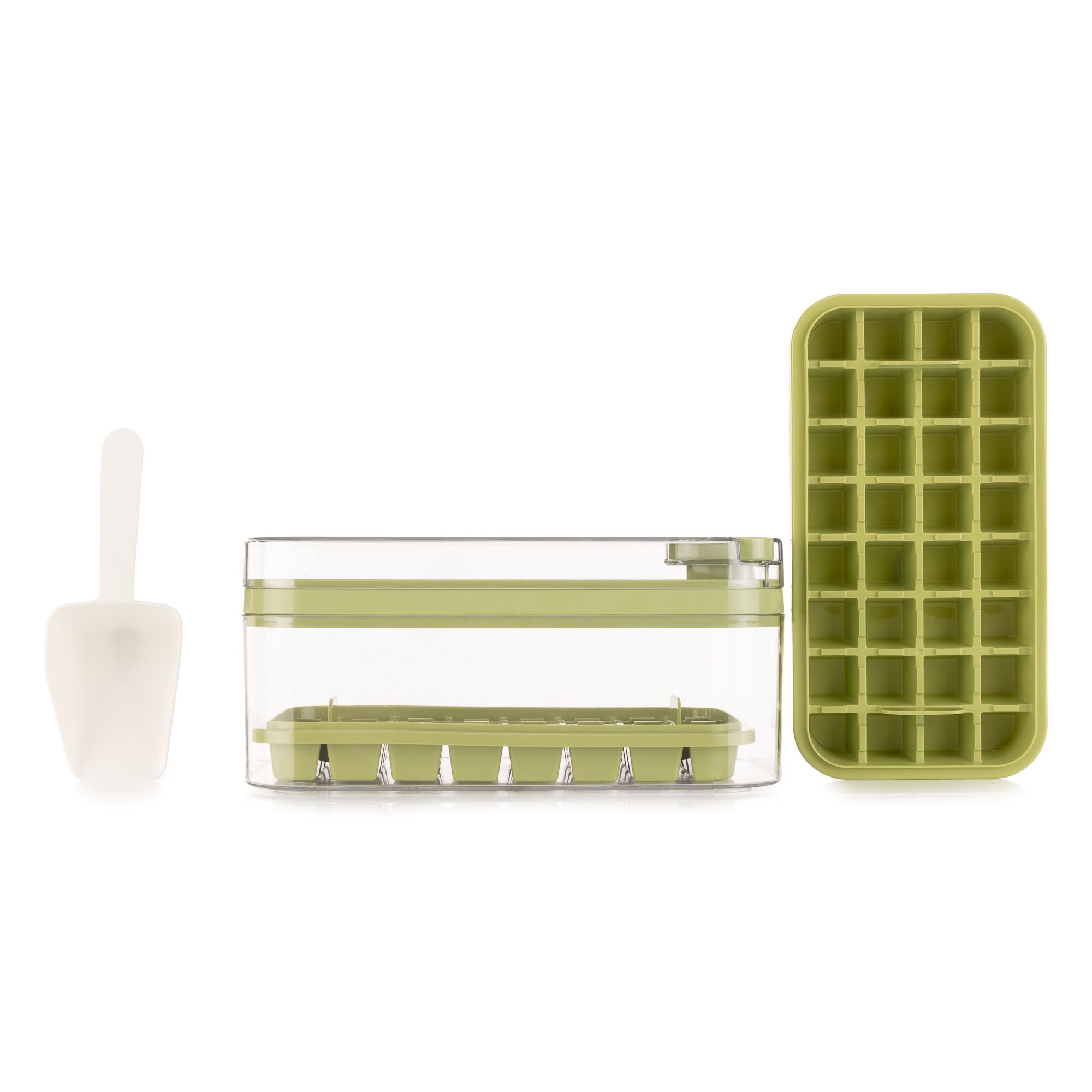 COOK´S ESSENTIALS Eiswürfelform inkl Löffel & 2 Eiswürfelbehälter Maße:23,5x13,5x10,9cm