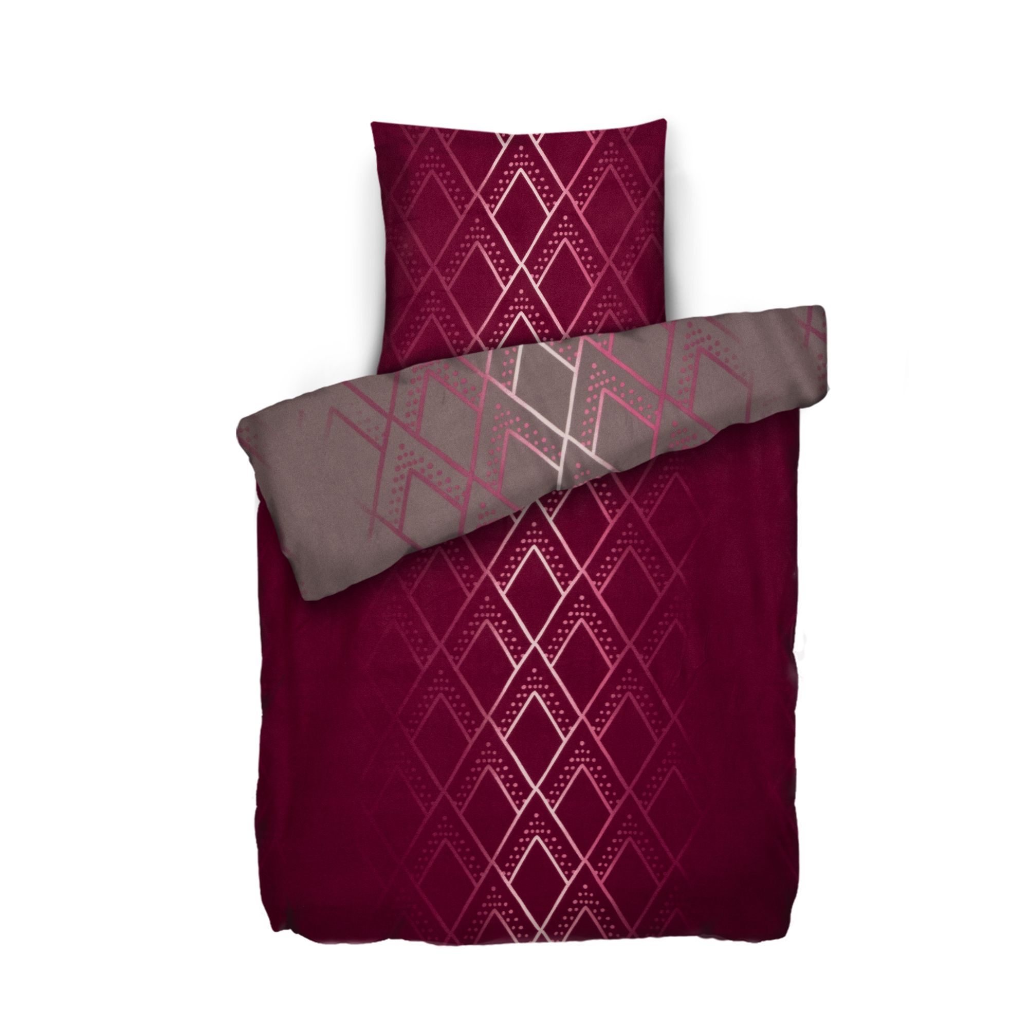 WINTERENGEL Wendebettwäsche Rauten Mikrofaser Flanell Einzelbett, 2tlg.