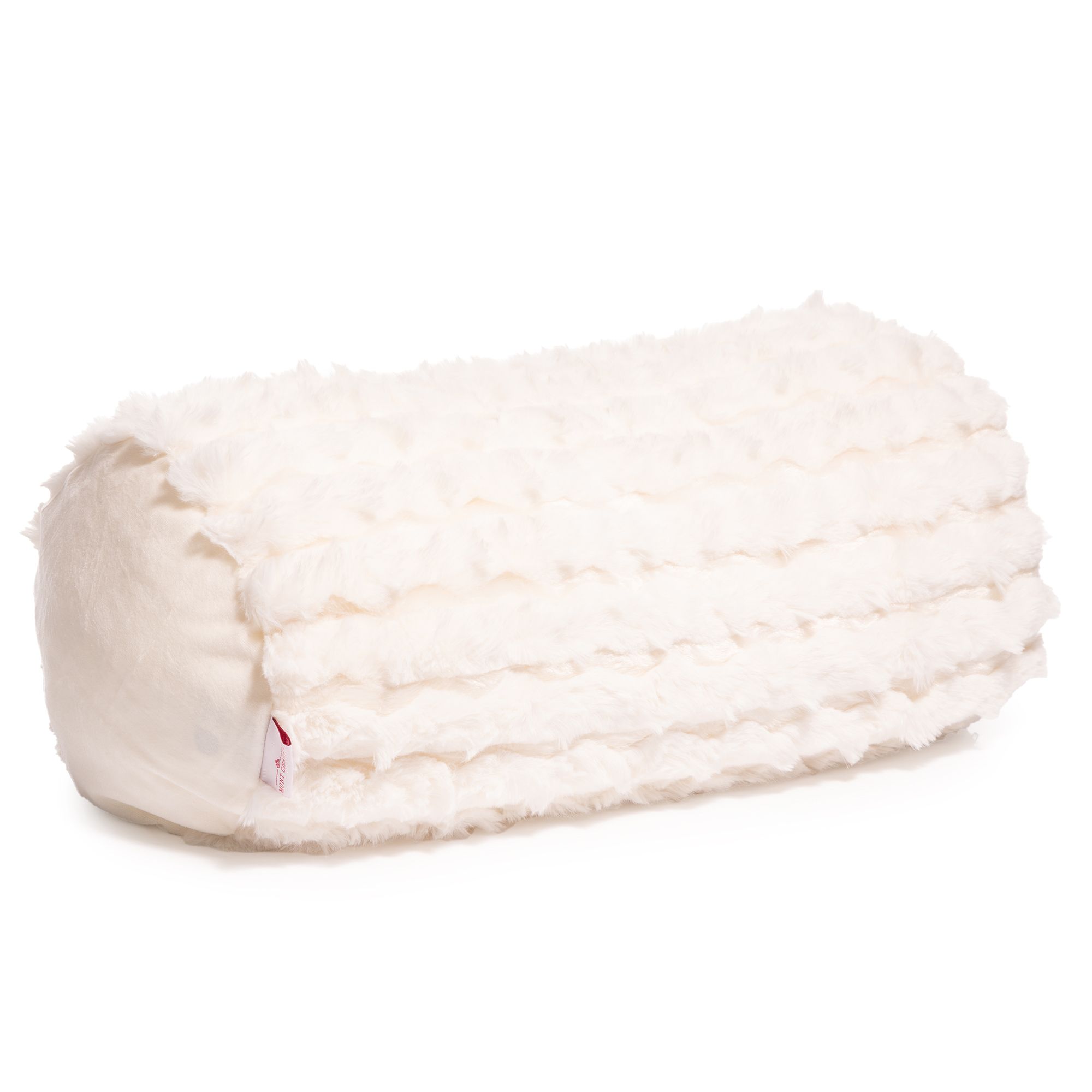 MONT CHALET gefüllte Nackenrolle Jacquard-Streifen Mikrofaser-Fellimitat waschbar, ca. 25x50cm