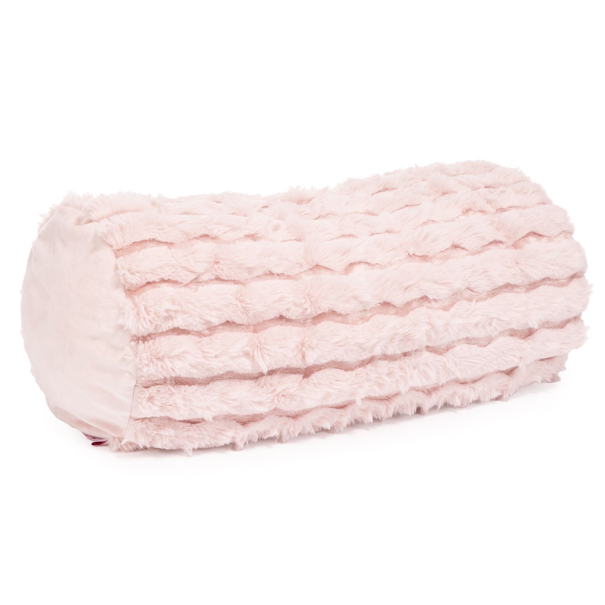 MONT CHALET gefüllte Nackenrolle Jacquard-Streifen Mikrofaser-Fellimitat waschbar, ca. 25x50cm