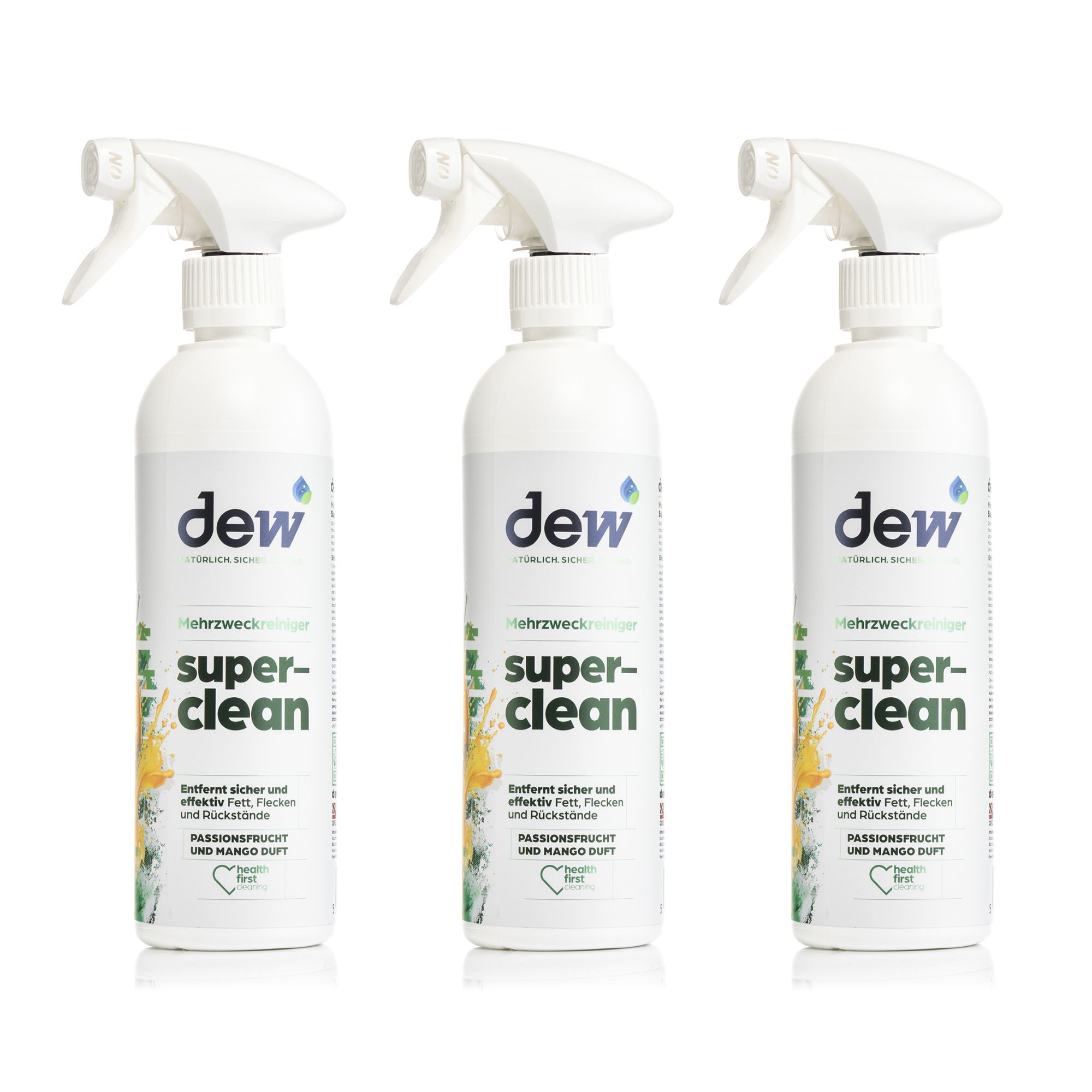 DEW Mehrzweckreiniger entfernt Fette, Flecken & Rückstände 3x 500ml