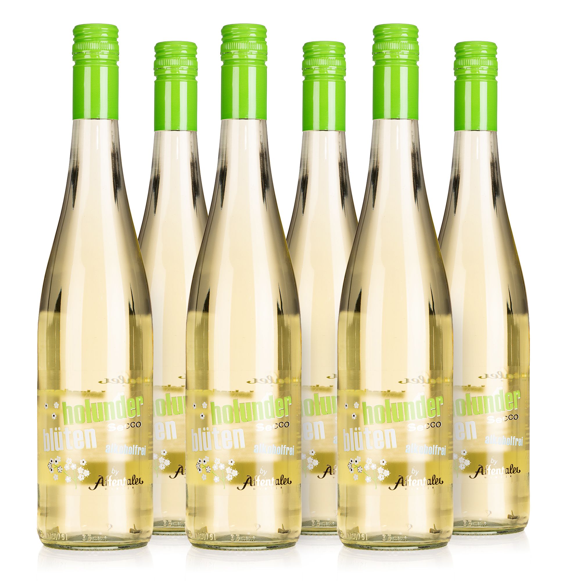 AFFENTALER WEIN Holunderblüten Secco fruchtig duftend mit/ohne Alkohol Inhalt 6x 0,75L