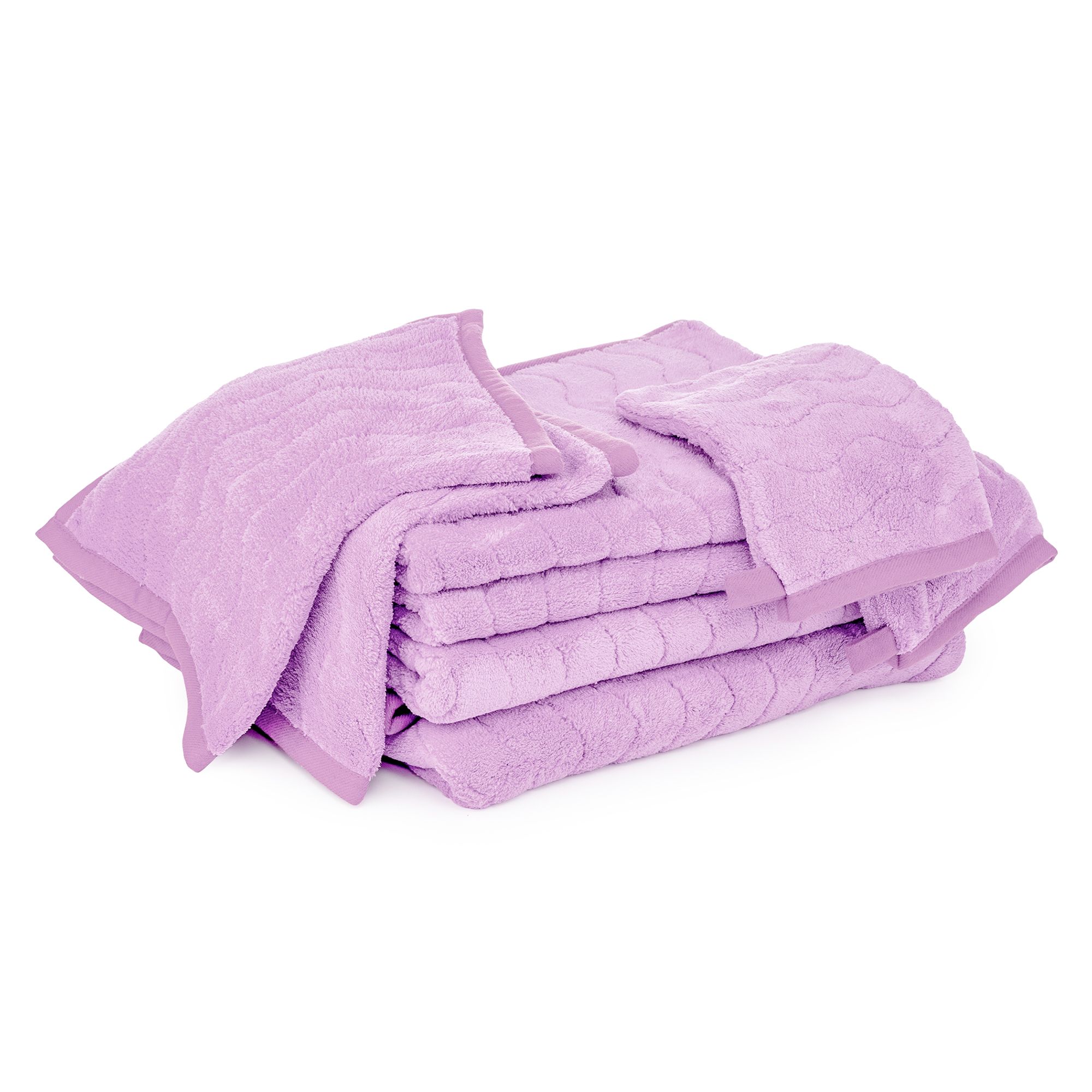 BADIZIO Softdry Frottier-Set uni Wellen-Jacquard MF Kuschelplüsch 8tlg.