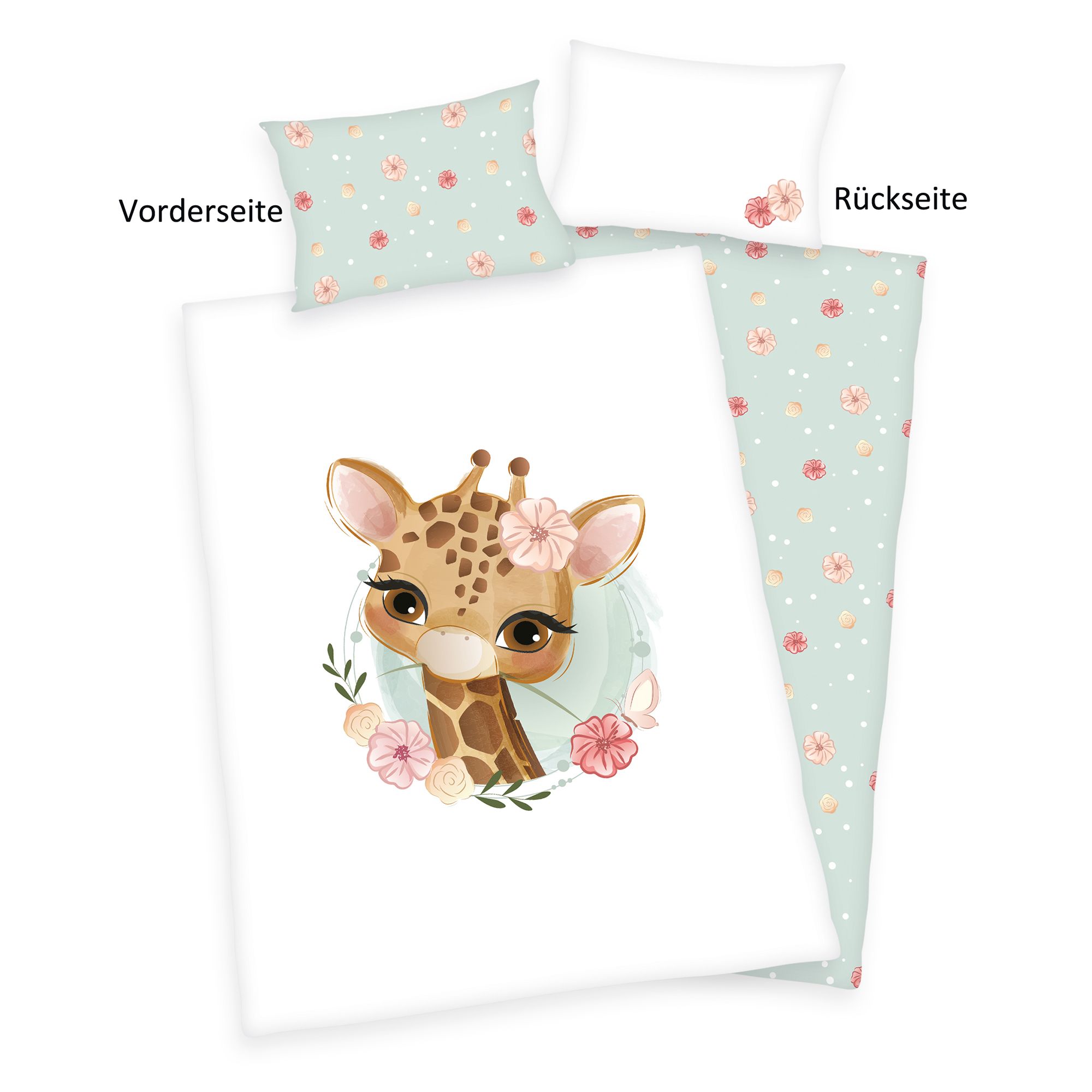babybest® Wendebettwäsche Giraffe Baumwoll Renforcé Einzelbett, 2tlg.