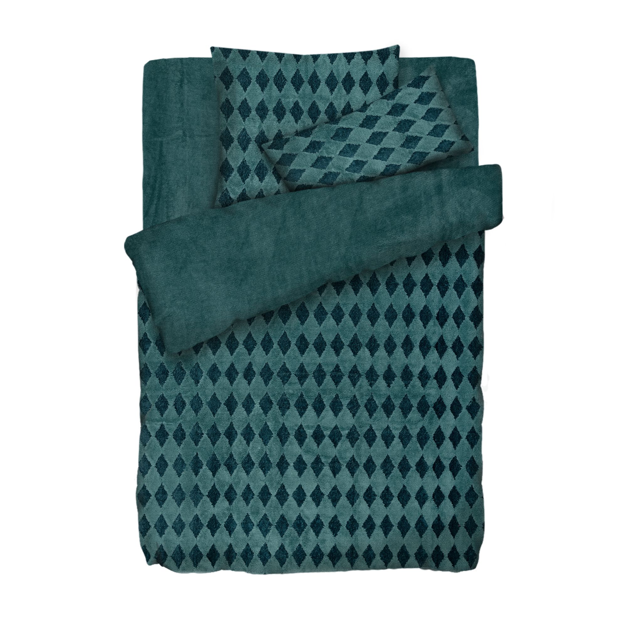 BADIZIO Classic Wendebettwäsche Teddy-Bouclé Mikrofaser Plüsch Einzelbett, 4tlg.