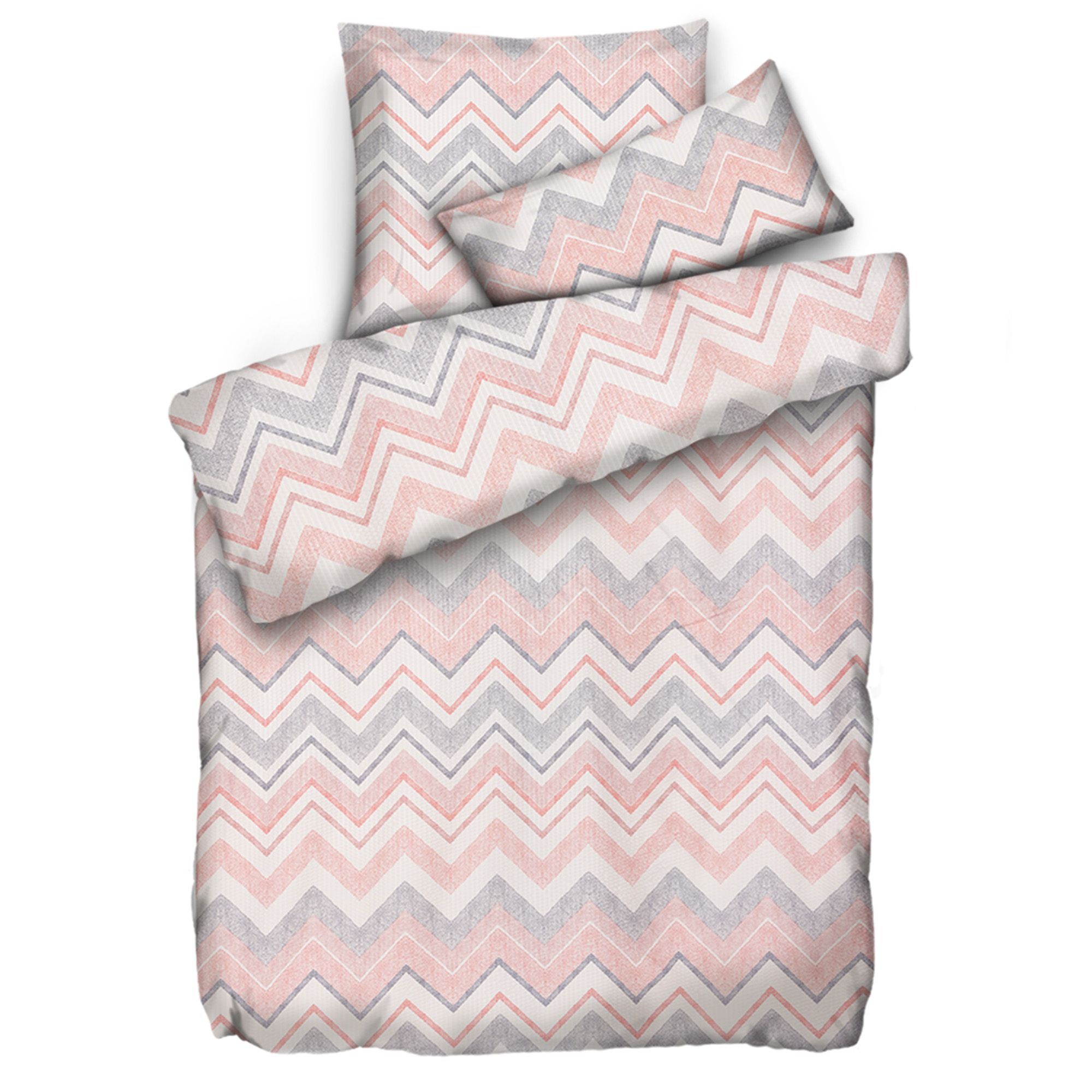 SOFT WAVE Bettwäsche Zackenmuster Mikrofaser Seersucker Einzelbett, 3tlg.