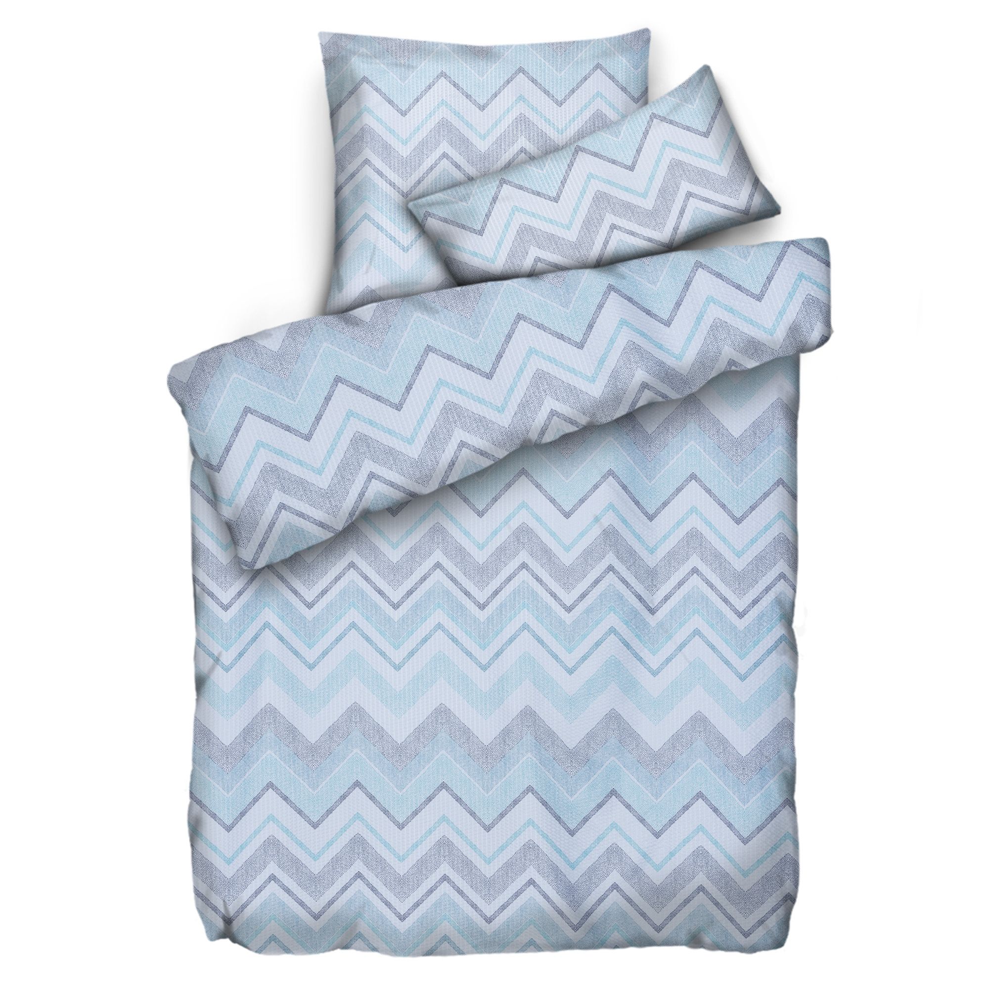 SOFT WAVE Bettwäsche Zackenmuster Mikrofaser Seersucker Einzelbett, 3tlg.