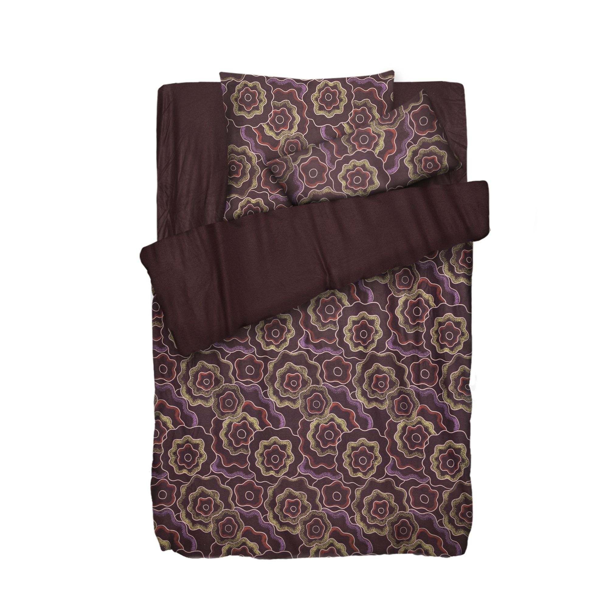 WINTERENGEL Wendebettwäsche abstrakte Blumen Mikrofaser Flanell Einzelbett, 4tlg.