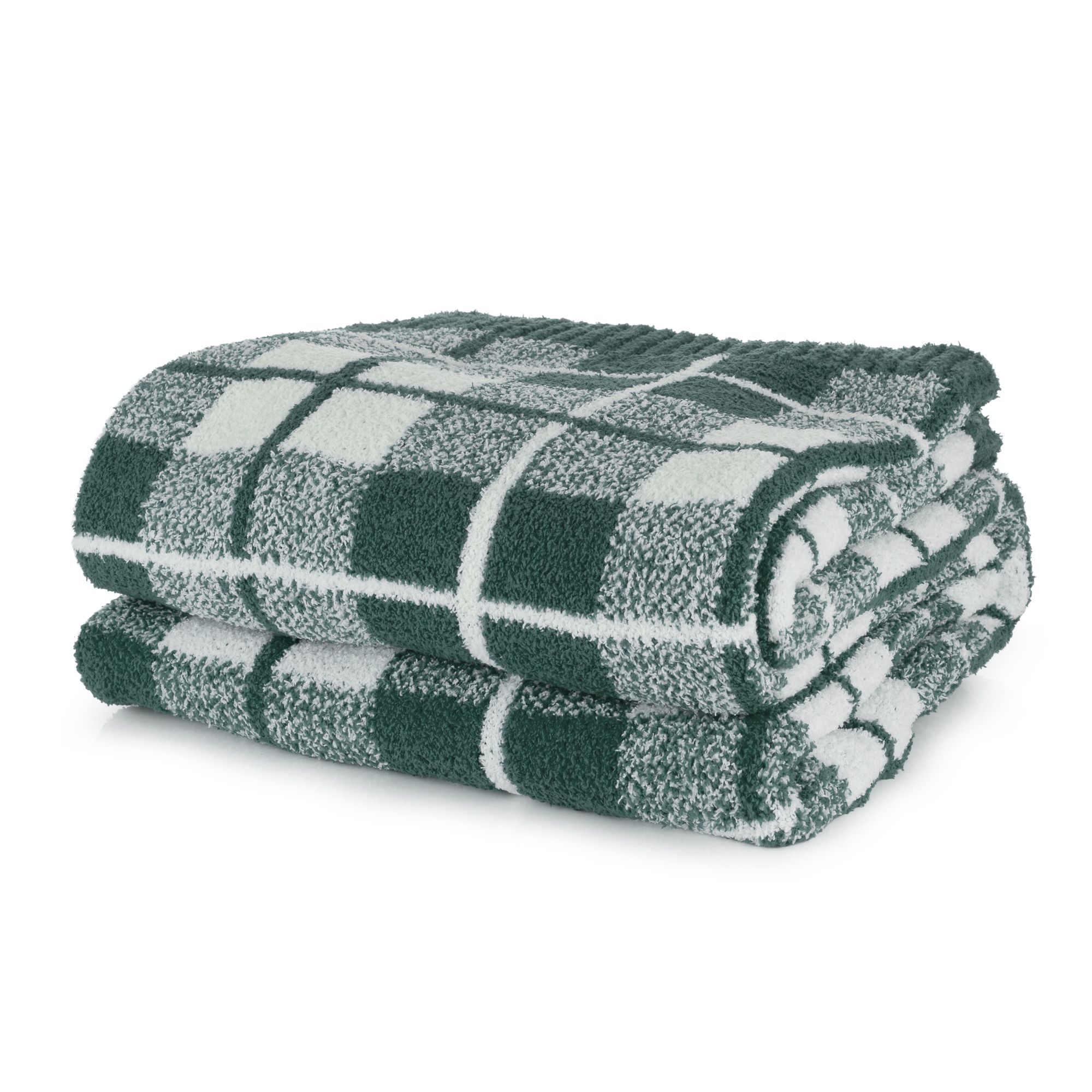 COZEE HOME Sofadecke Jacquard-Karo MF Fluffy Bouclé waschbar, 130x180cm