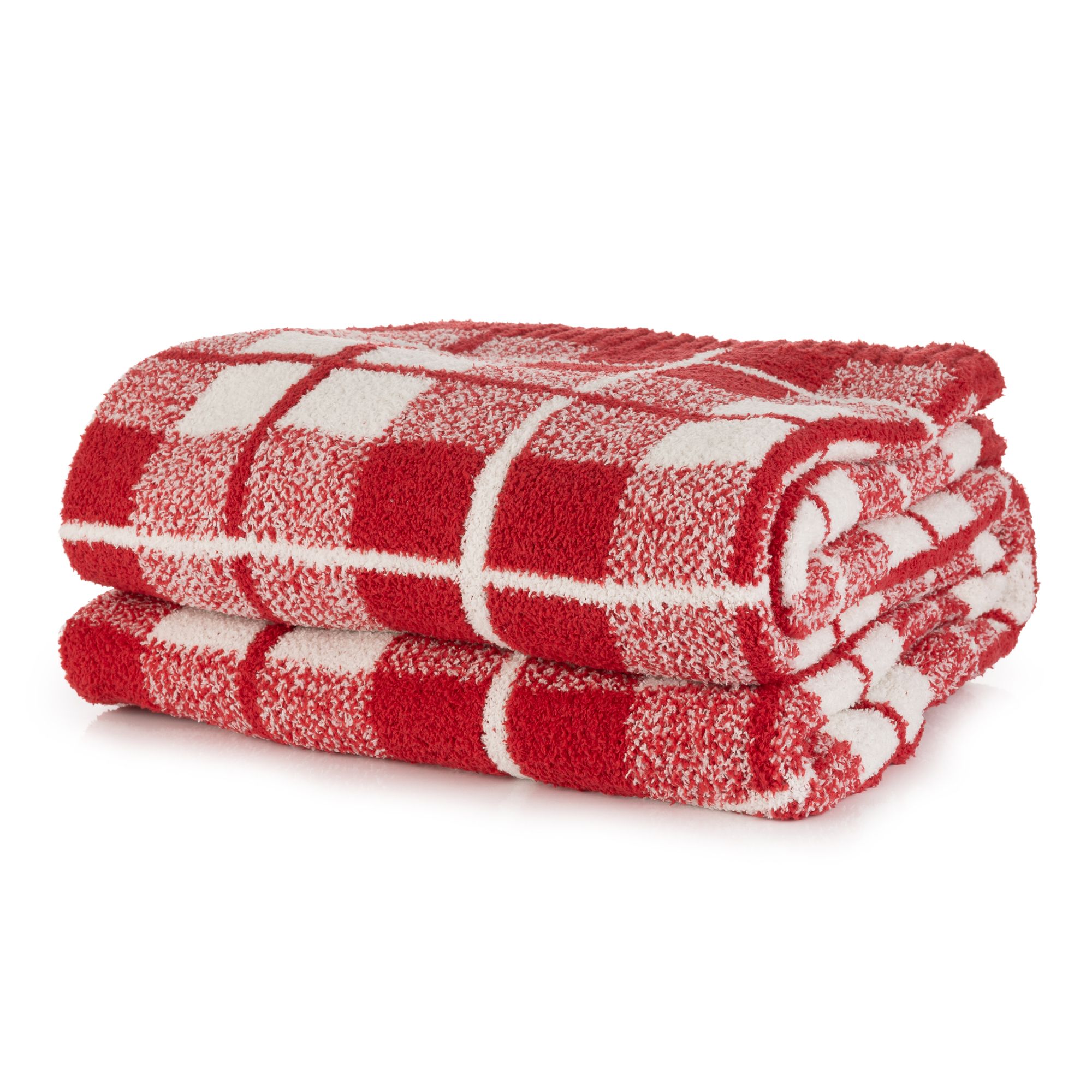 COZEE HOME Sofadecke Jacquard-Karo MF Fluffy Bouclé waschbar, 130x180cm