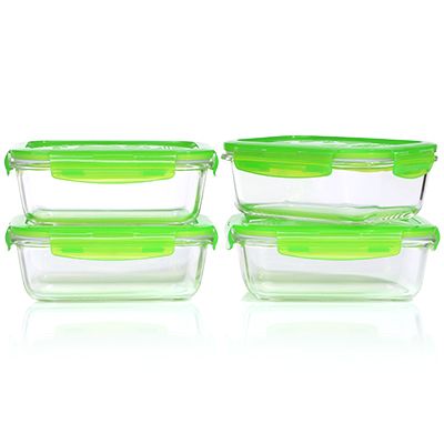 B-Ware LocknLock 4 Vorratsdosen Borosilikatglas 630ml