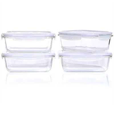 B-Ware LocknLock 4 Vorratsdosen Borosilikatglas 630ml