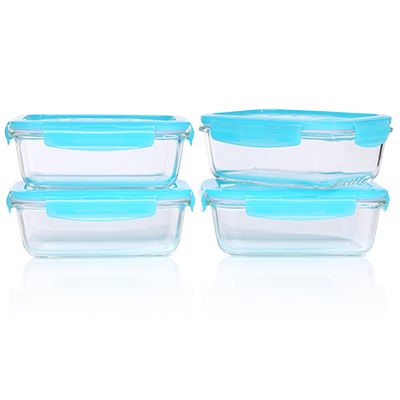 B-Ware LocknLock 4 Vorratsdosen Borosilikatglas 630ml