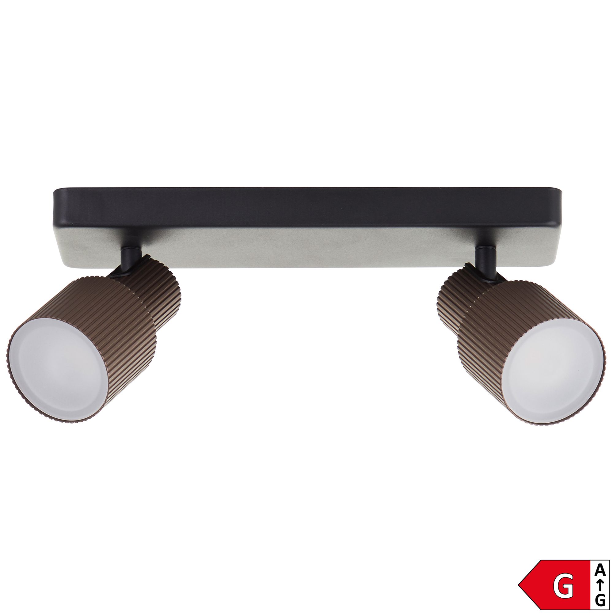 BRILLIANT LED Deckenleuchte Cadiz 2-flammig schwenkbare Köpfe, Energieeffizienzklasse G