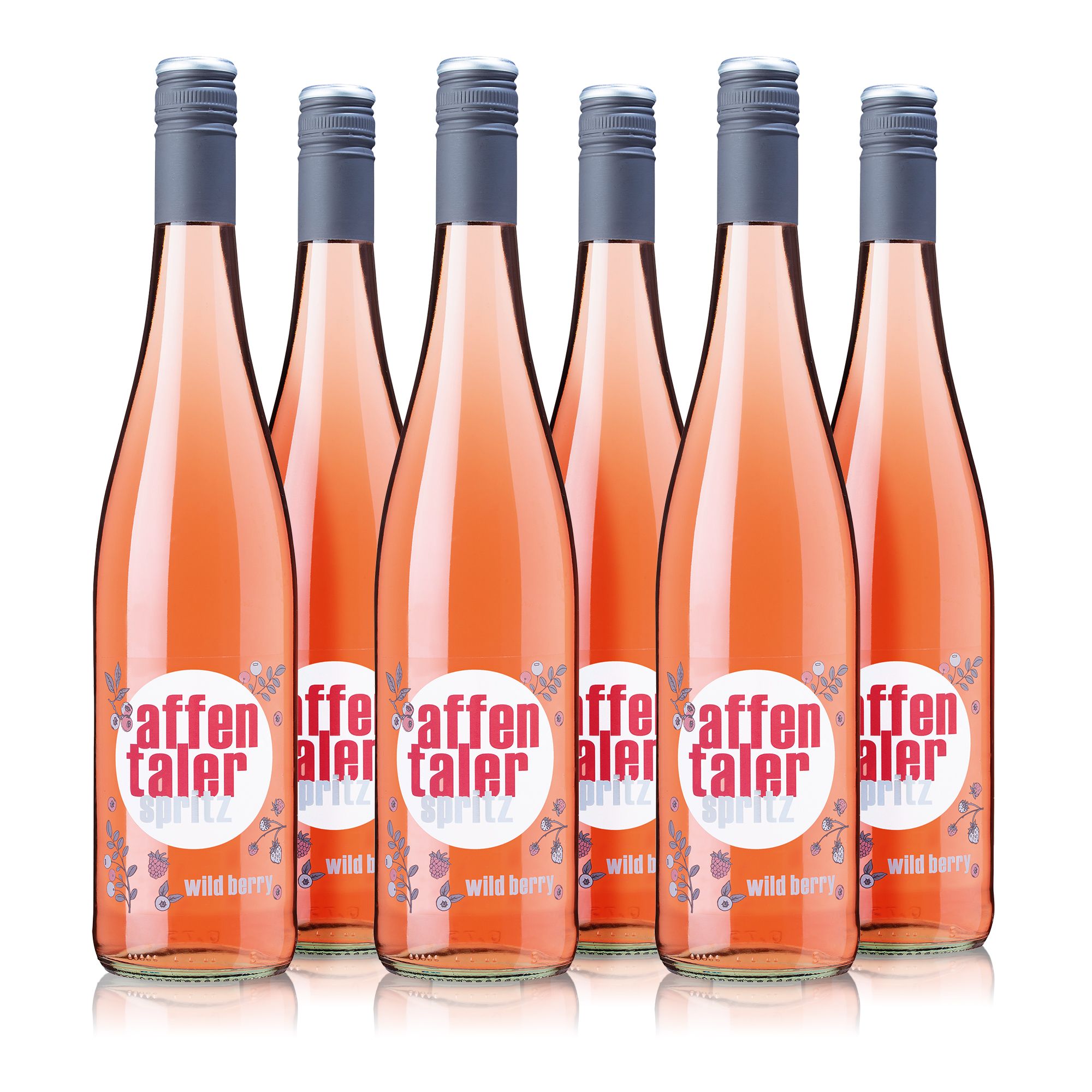 AFFENTALER WEIN Wildberry Spritz Weincocktail mit/ohne Alkohol Inhalt 6x 0,75L