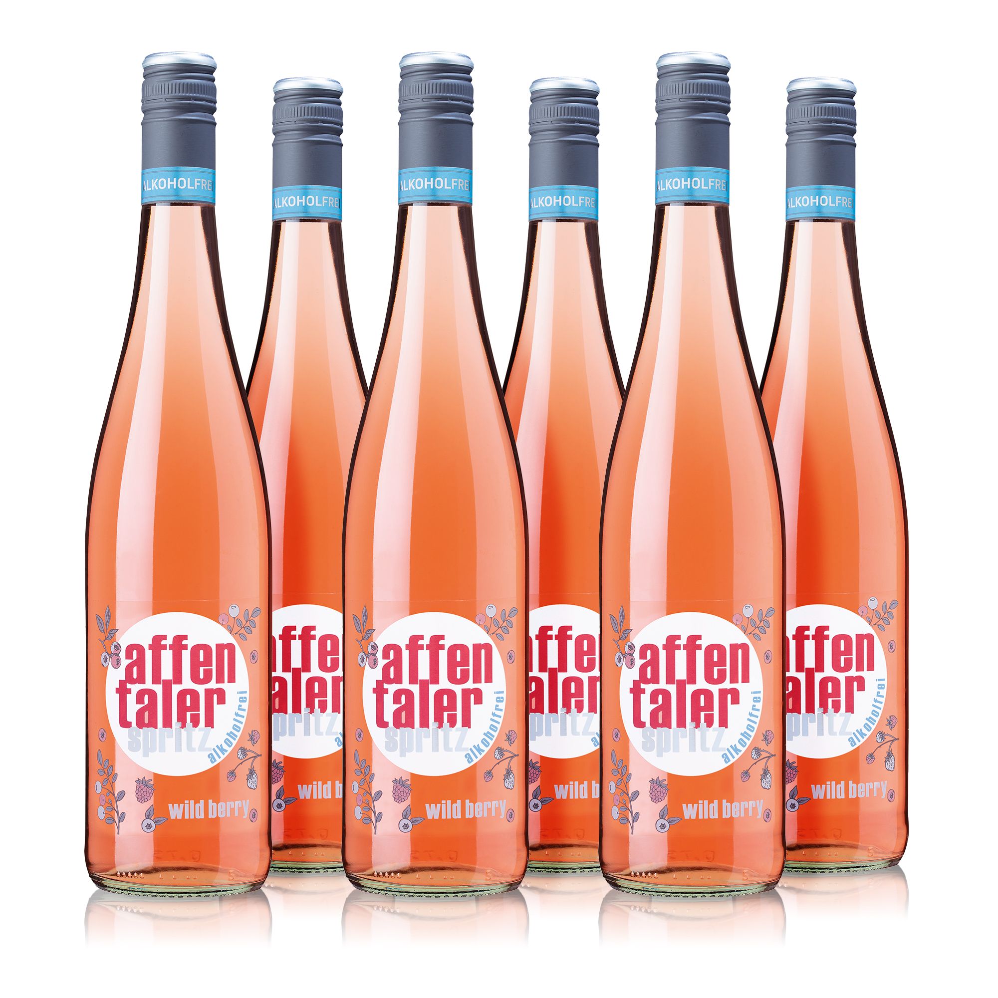AFFENTALER WEIN Wildberry Spritz Weincocktail mit/ohne Alkohol Inhalt 6x 0,75L