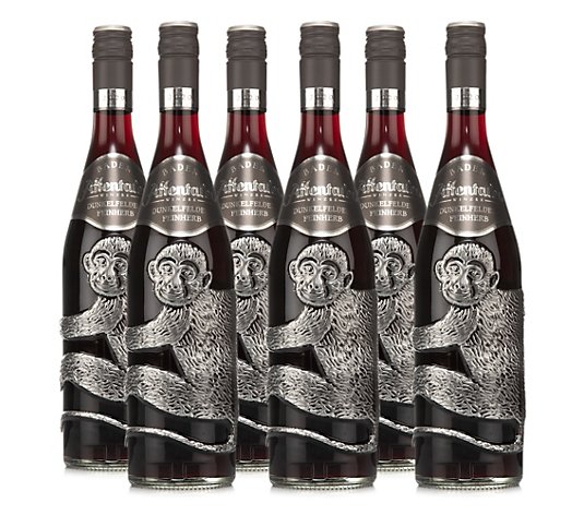 AFFENTALER WEIN Dunkelfelder Rotwein in Affenflaschen Jahrgang 2020 6 Flaschen