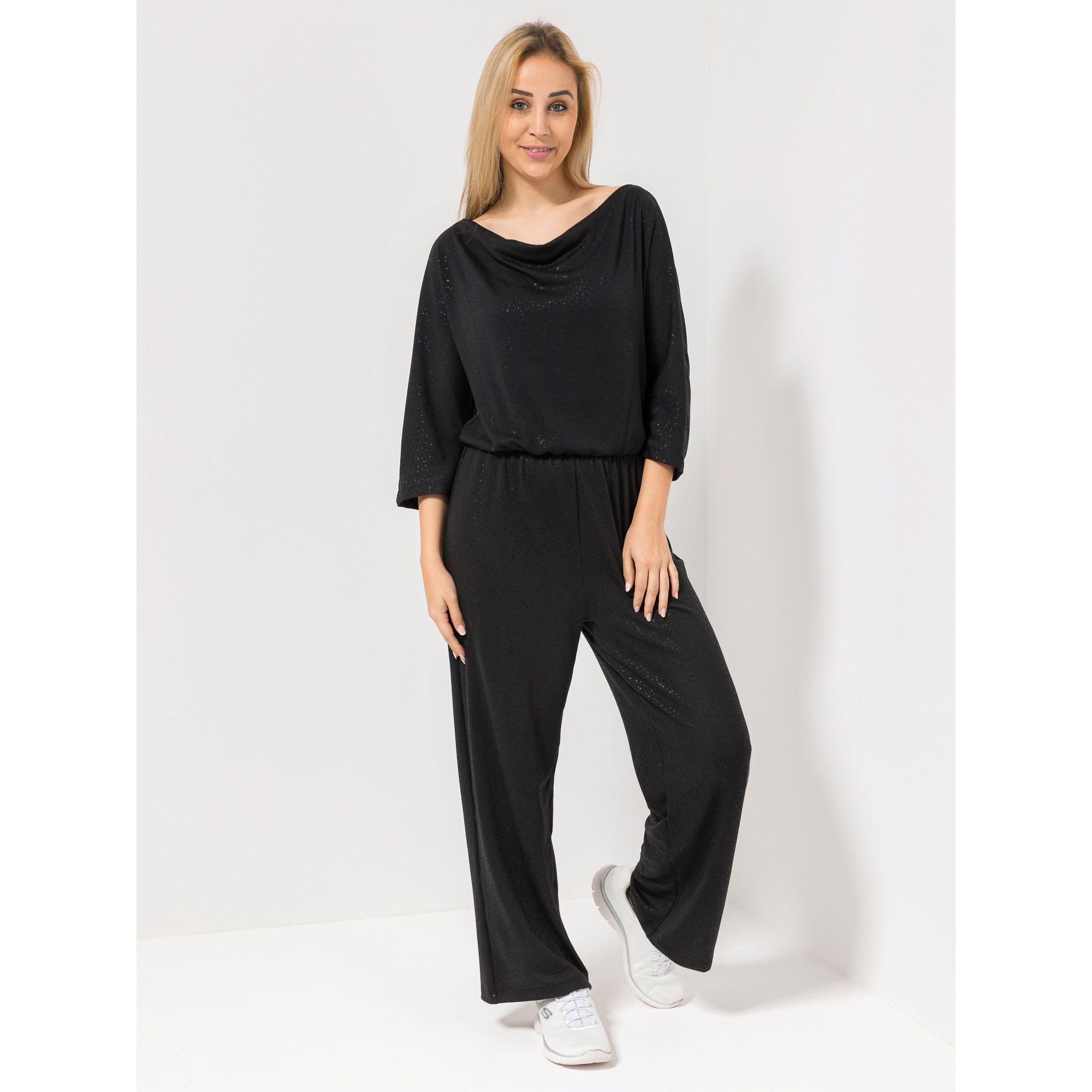 B-Ware KIM & CO. Jumpsuit, 3/4-Arm Soft Touch Jersey Folien-Druck