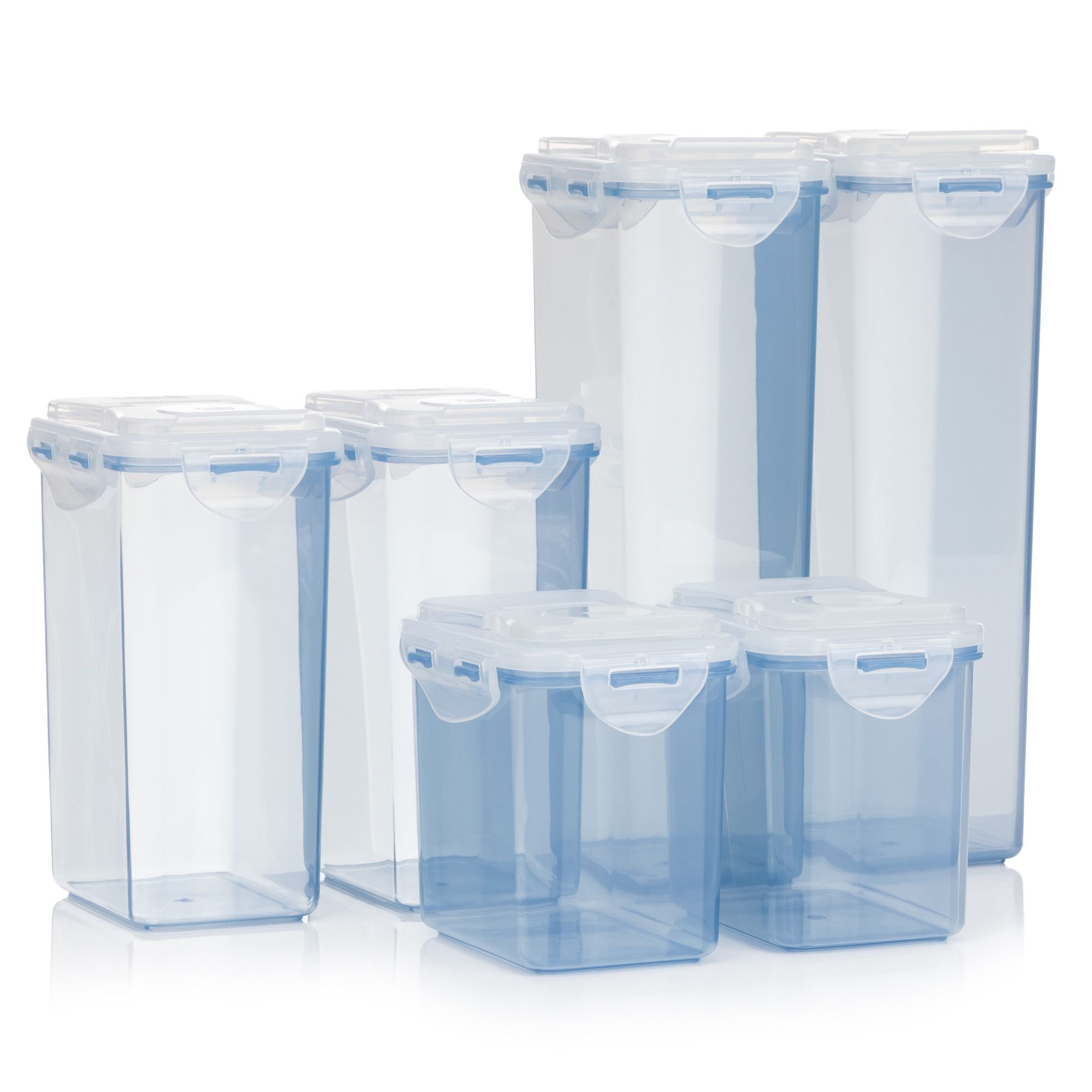 B-Ware LocknLock 6 Vorratsdosen inkl. Klappöffnung 2x850ml, 2x1,3L