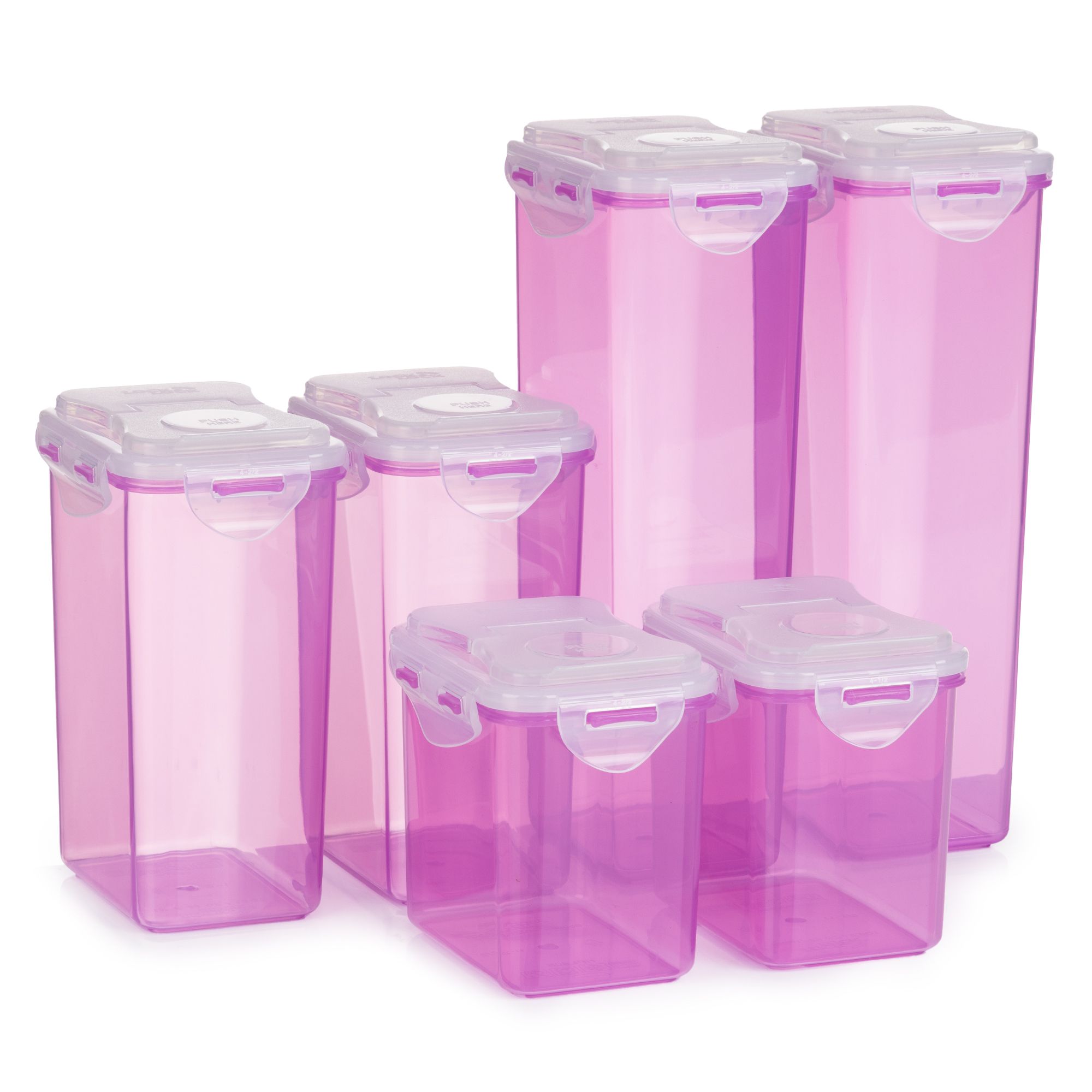 B-Ware LocknLock 6 Vorratsdosen inkl. Klappöffnung 2x850ml, 2x1,3L