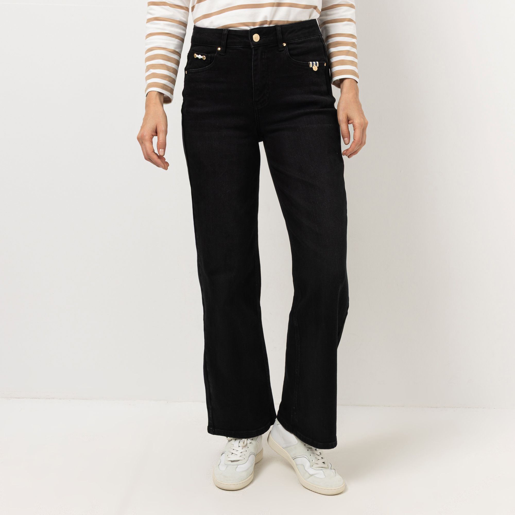 B-Ware STRANDFEIN Jeanshose lange Form Logo Badge