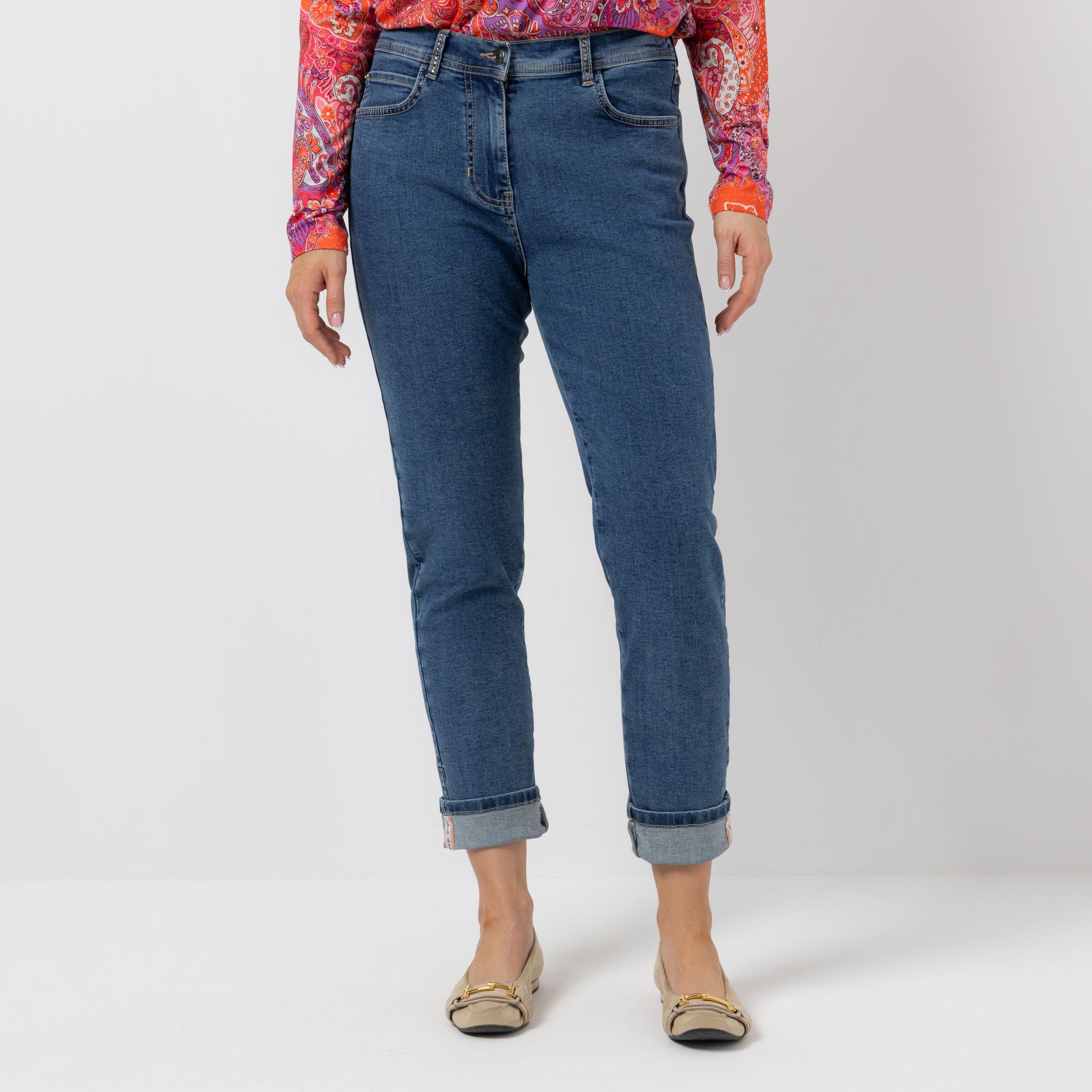 B-Ware AMINATI® Jeans, knöchellang 5-Pocket-Style Strassverzierung