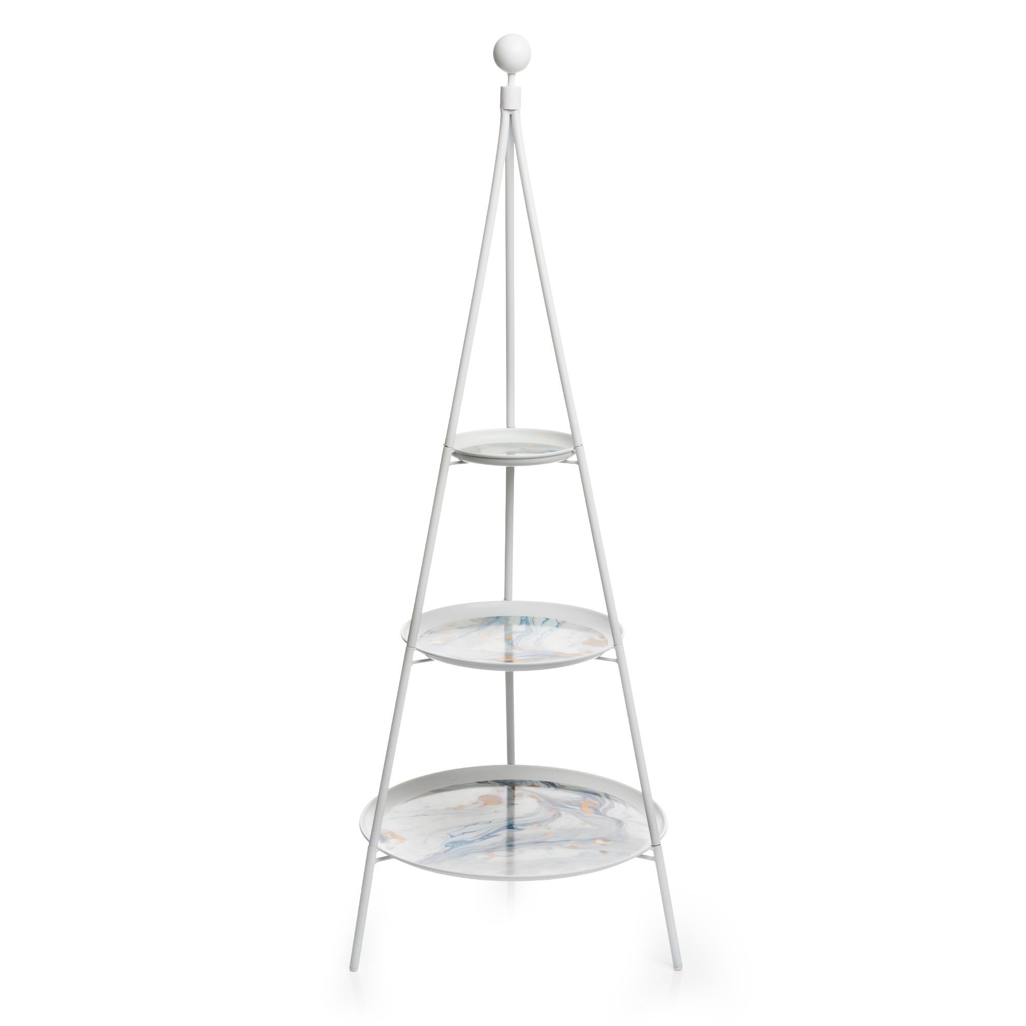 B-Ware ABELLA Casa Design-Etagere Marmor-Optik Pyramide, 3 Etagen