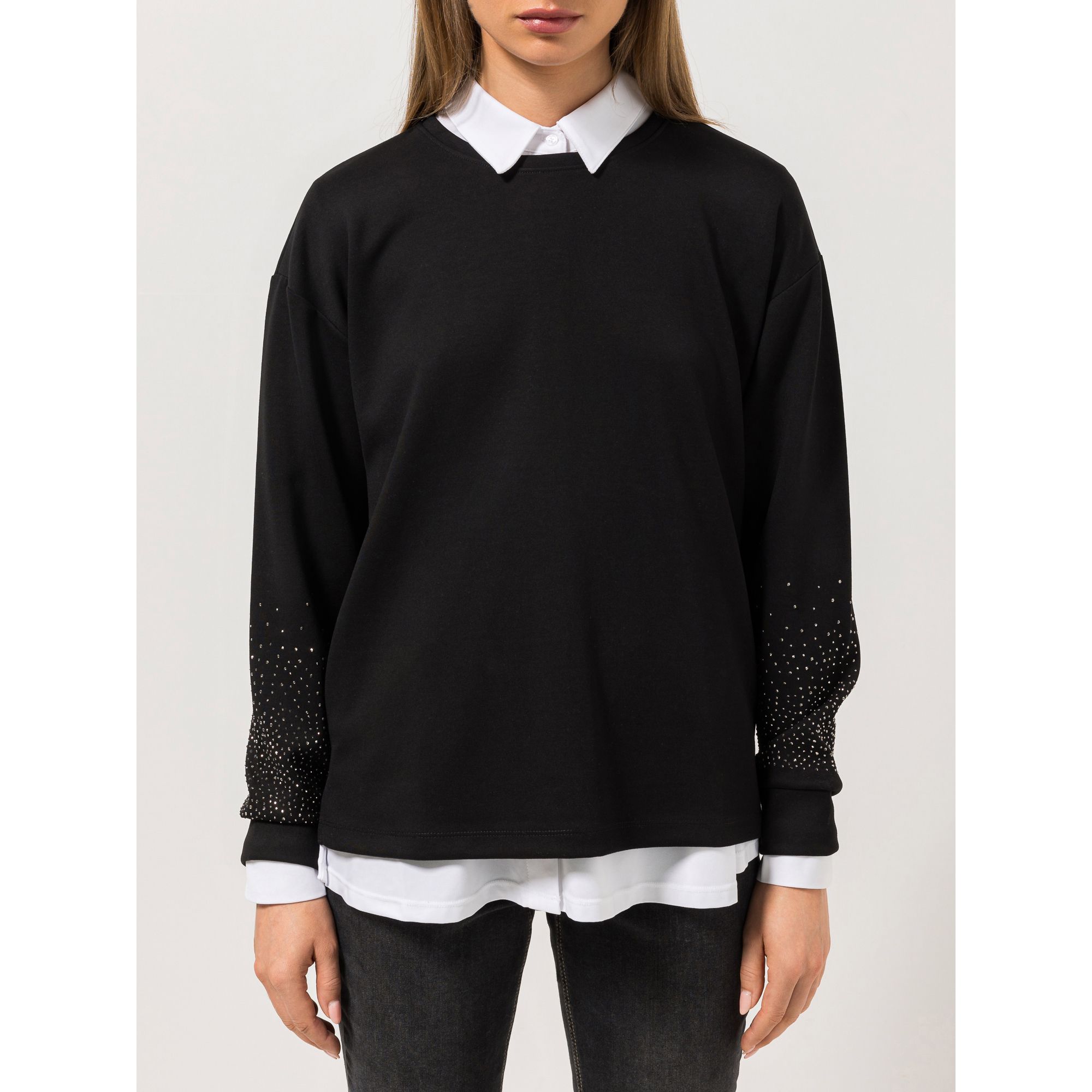 B-Ware STEFFEN SCHRAUT Sweatshirt Rundhalsausschnitt Strass-Details