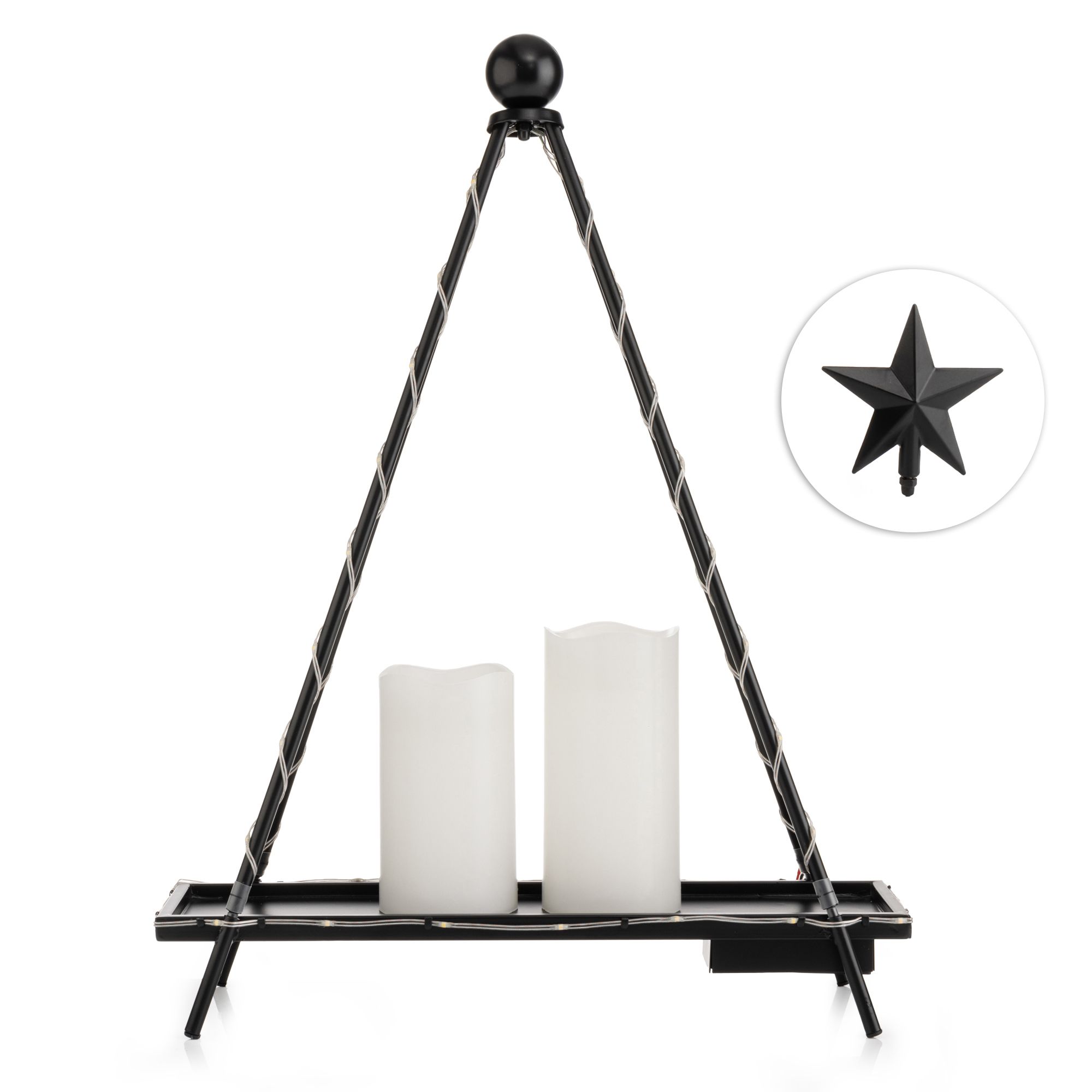 B-Ware ELAMBIA Kerzenständer beleuchtet inkl. 2 LED-Kerzen