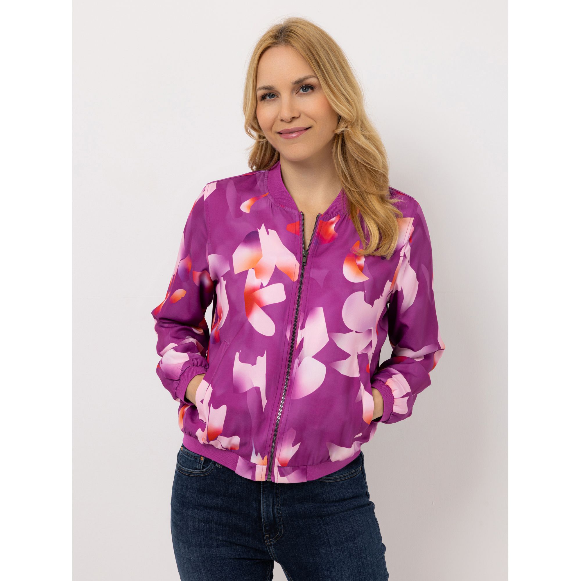 B-Ware VIA MILANO Blouson, 1/1-Arm Reißverschluss Rippenbündchen